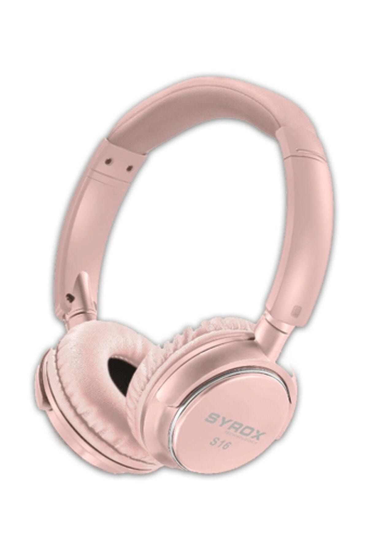 Syrox S16 Pembe Bluetooth Kulak Üstü Kablosuz Mikrofonlu Kulaklık