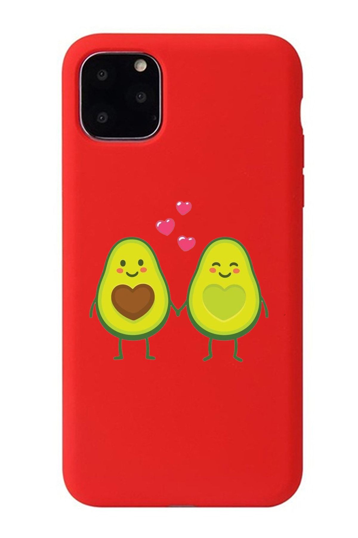 POFHİ Iphone 11 Pro Avokado Çift Kırmızı Premium Telefon Kılıfı