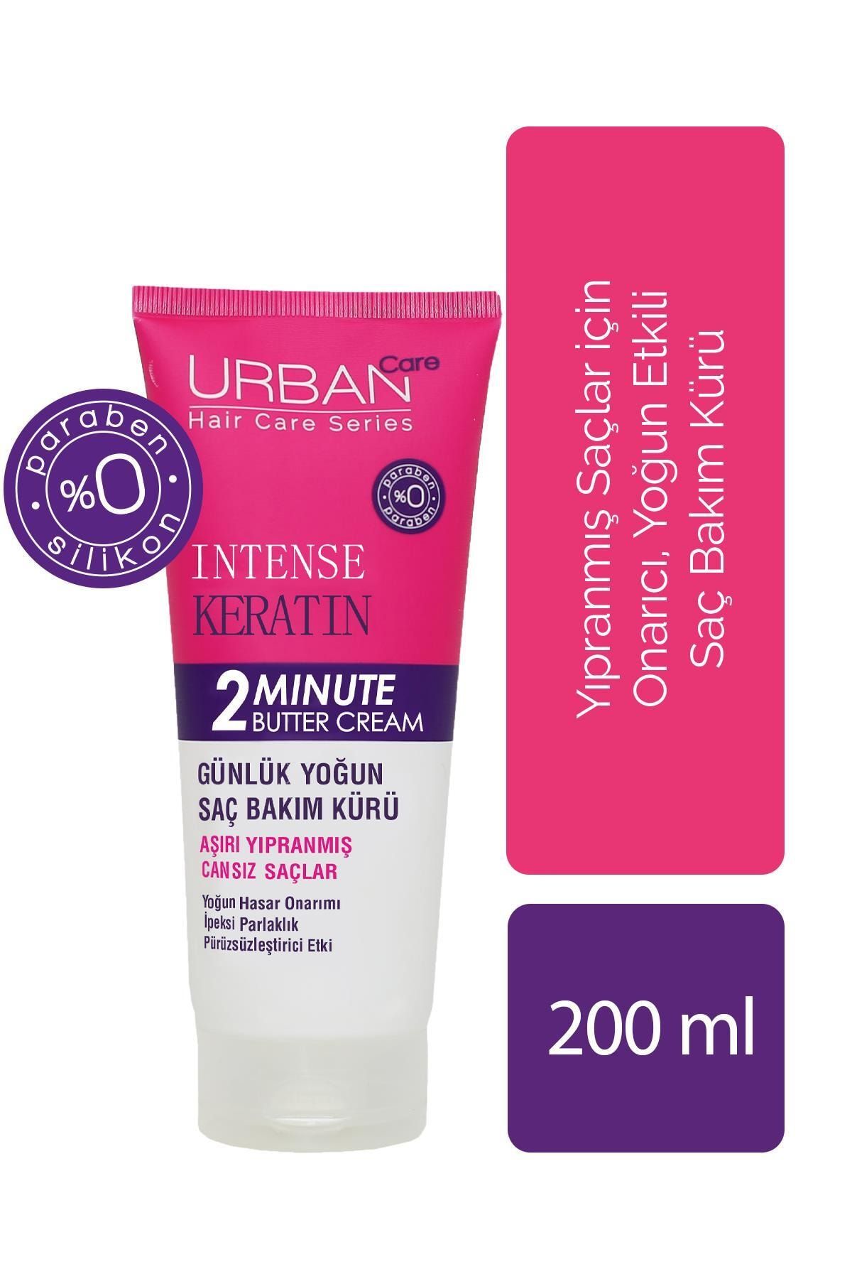 Urban Care Intense Keratin Aşırı Yıpranmış Saçlara Özel Günlük Yoğun Saç Bakım Maskesi-200ml-vegan