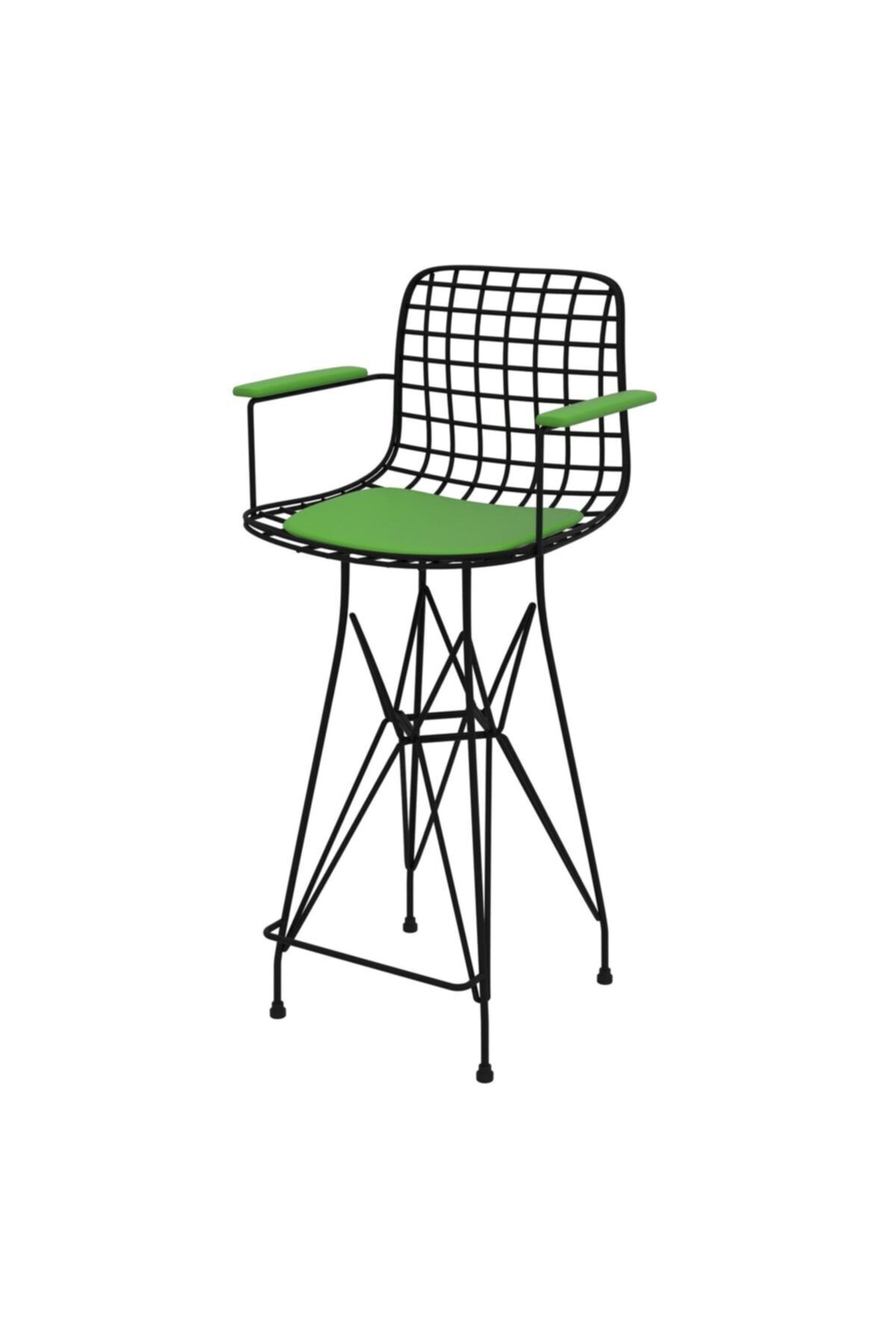 Kenzlife Knsz  tel bar sandalyesi 1 li mağrur syhyşl kolçaklı 65 cm oturma yüksekliği  bahçe cafe ofis