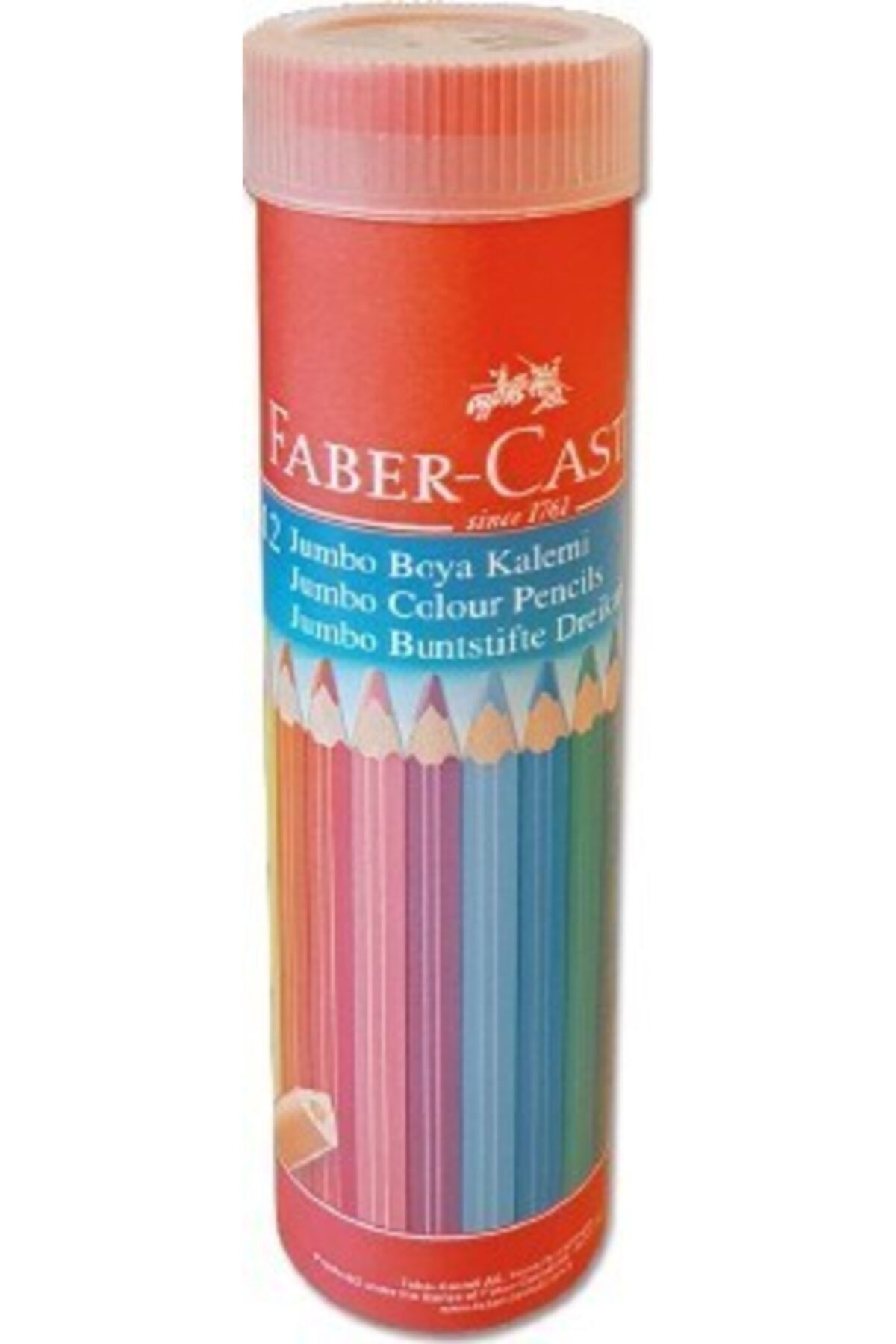 Faber Castell Boya Kalemi 12 Renk Jumbo Tam Boy Tüp Üçgen
