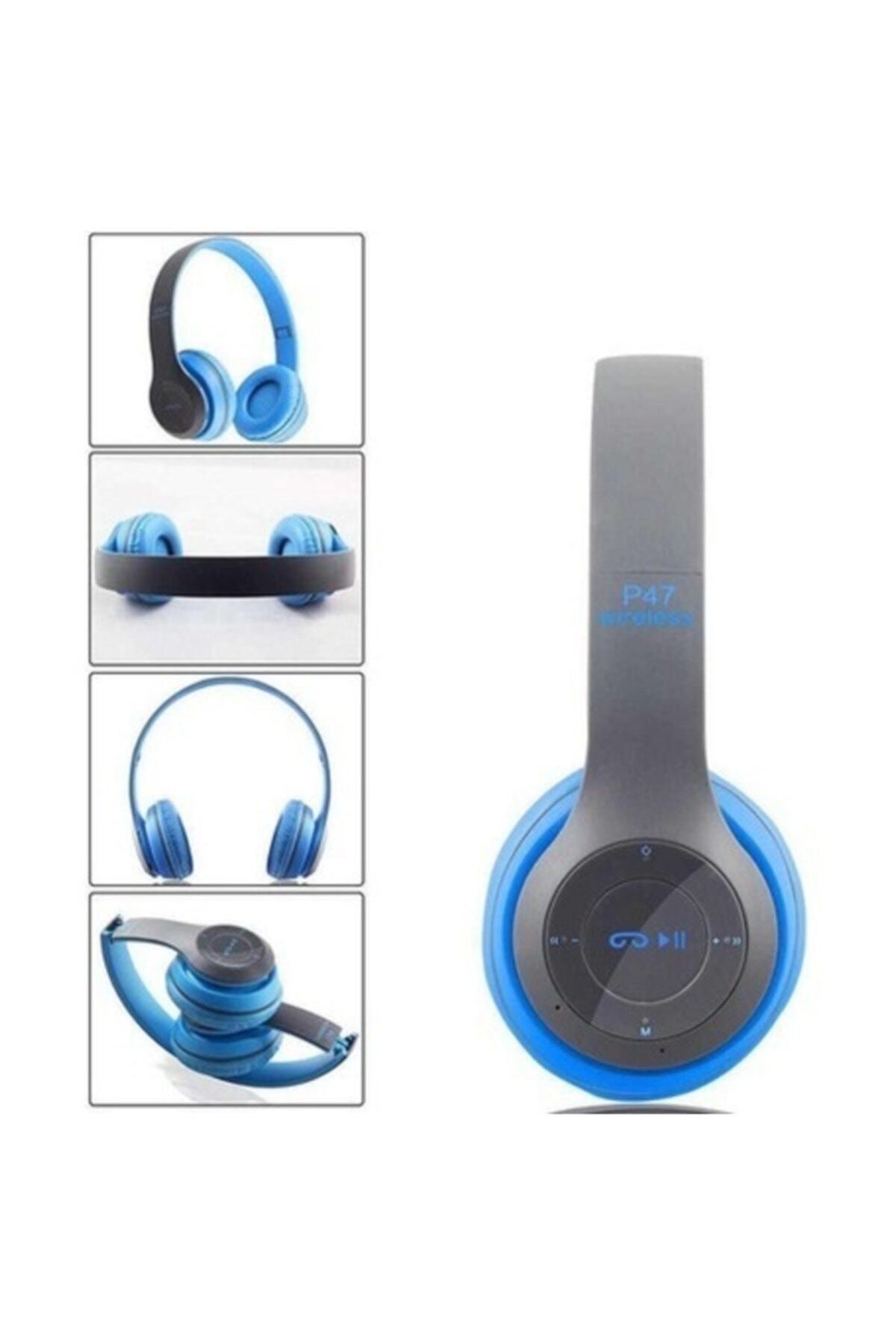 Polygold Mavi Bluetooth Kulaklık Mp3 Fm Solo 2 Beats Model Kulaküstü
