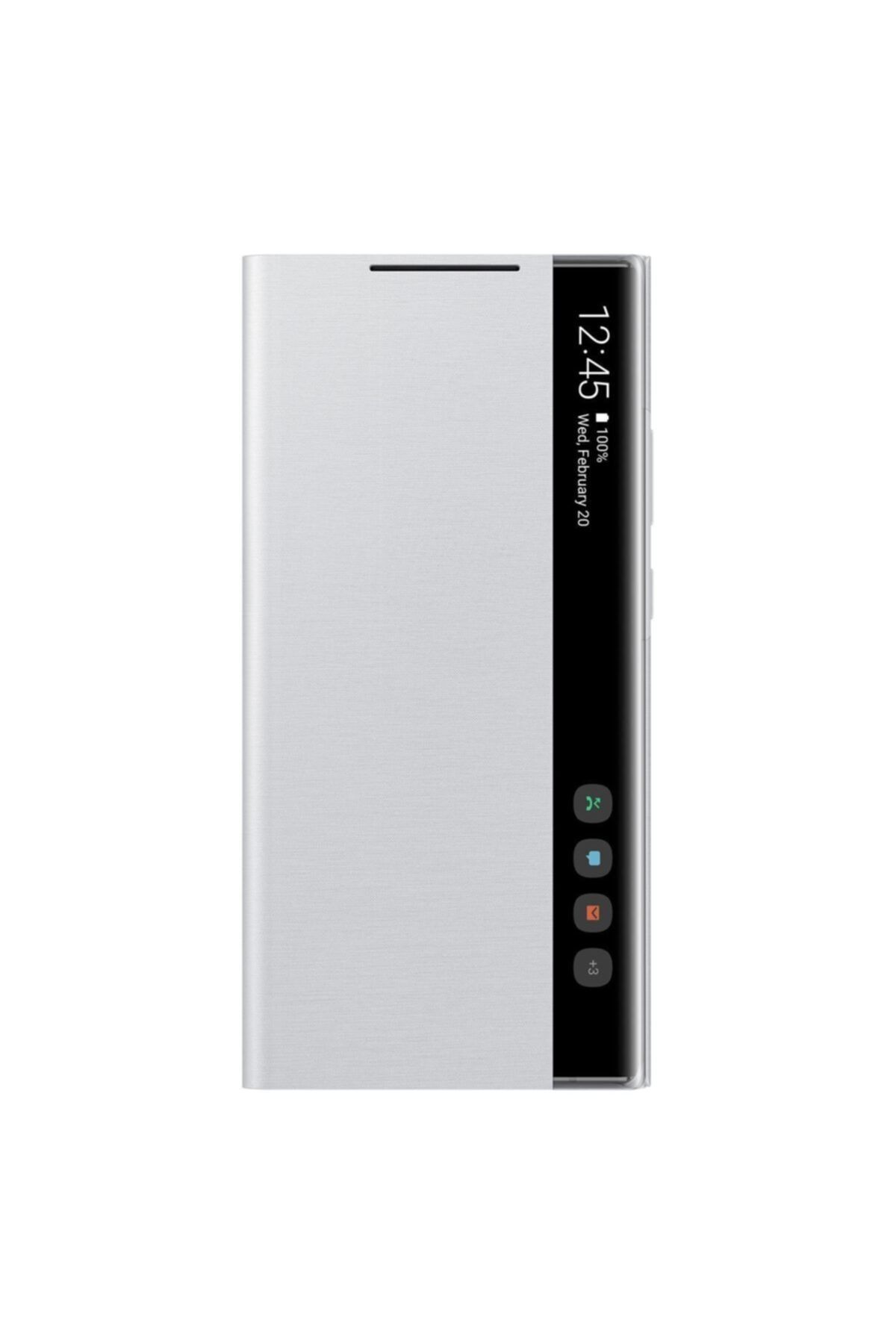 Samsung Galaxy Note20 Ultra Clear View Kapaklı Kılıf - Gümüş Gri
