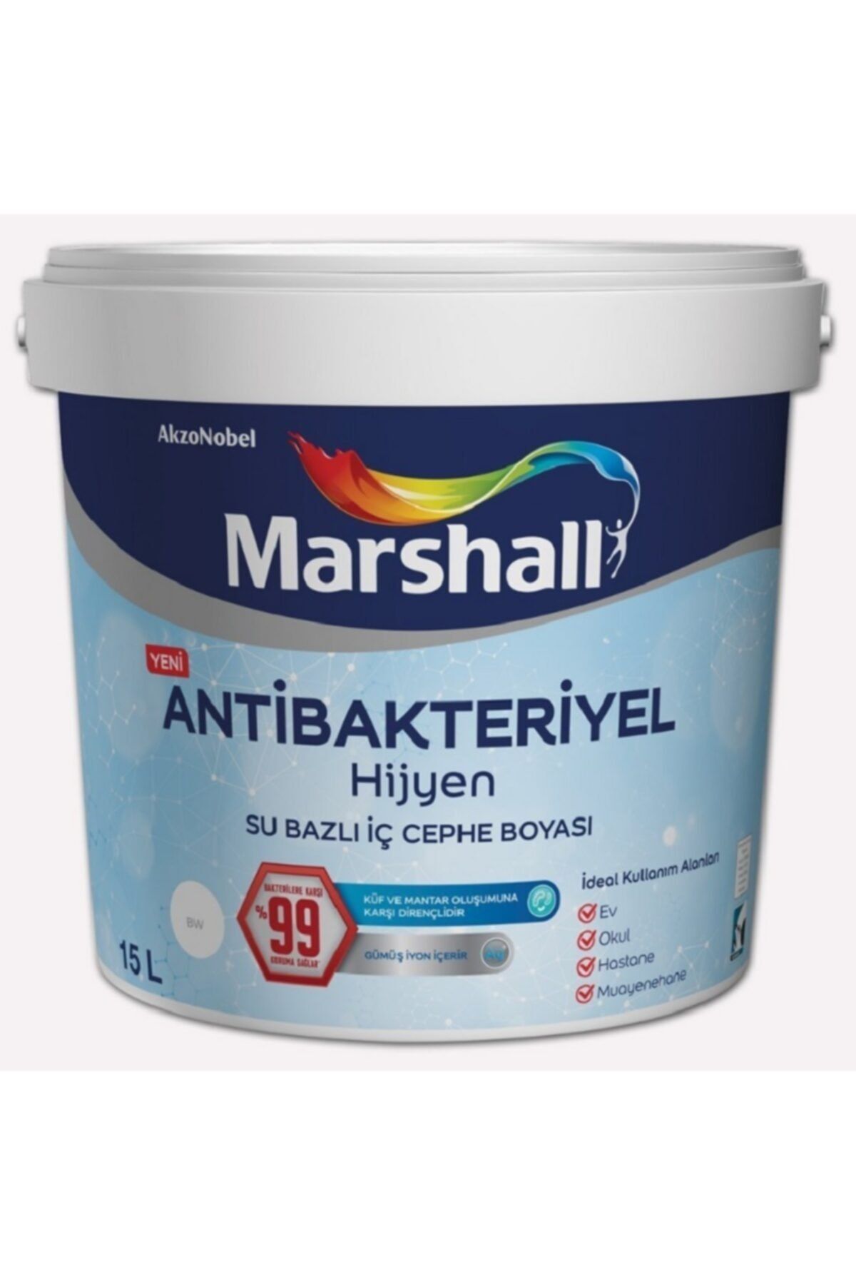 Marshall Antibakteriyel Hijyen Iç Cephe Duvar Boyası 15 Lt 20 Kg Kum Beji