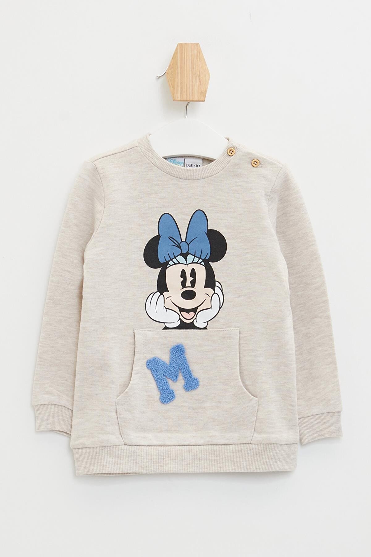 Defacto Kız Bebek Disney Mickey & Minnie Lisanslı Regular Fit Tekli Sweatshirt