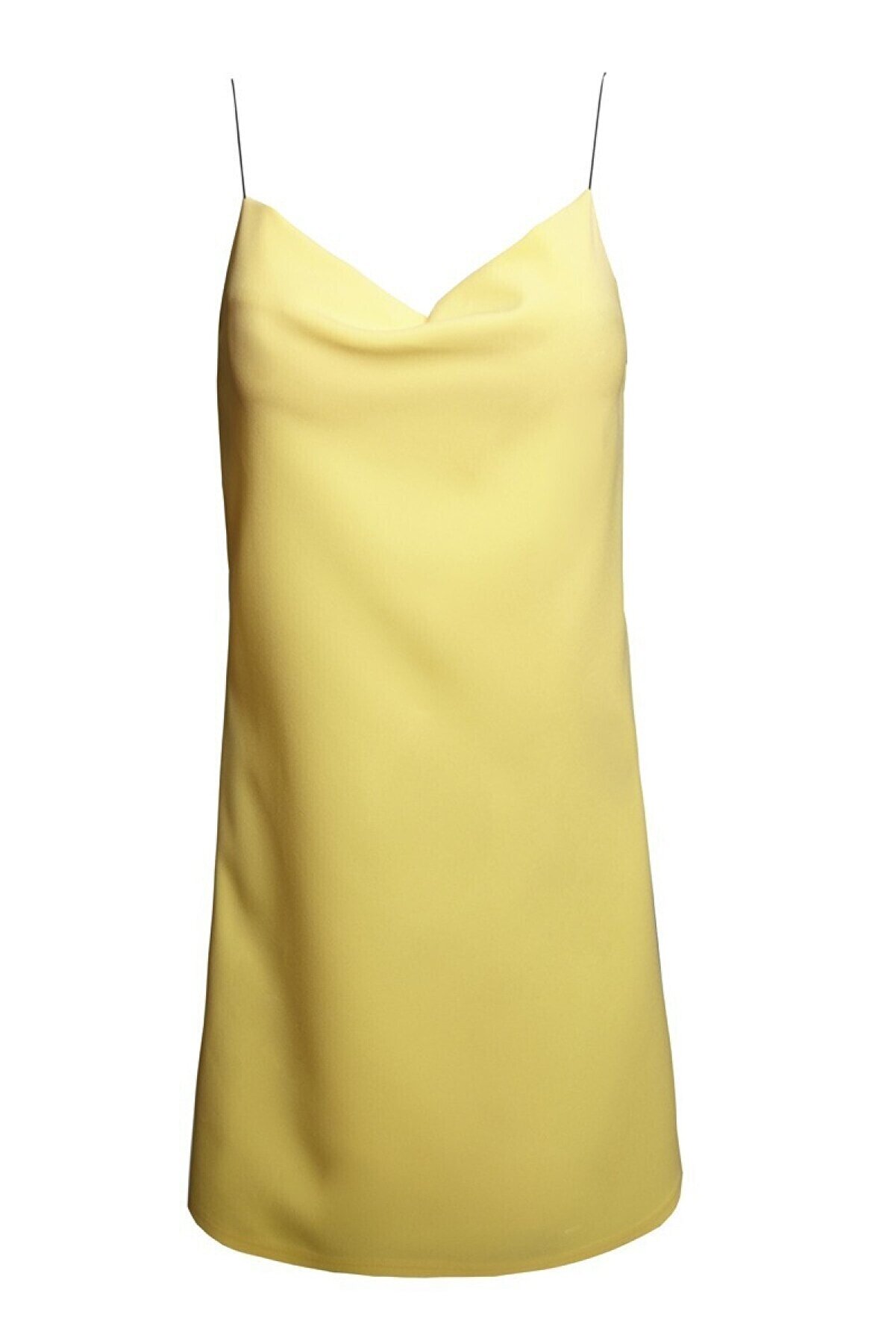 Keikei Kadın Sarı Askılı Mini Elbise