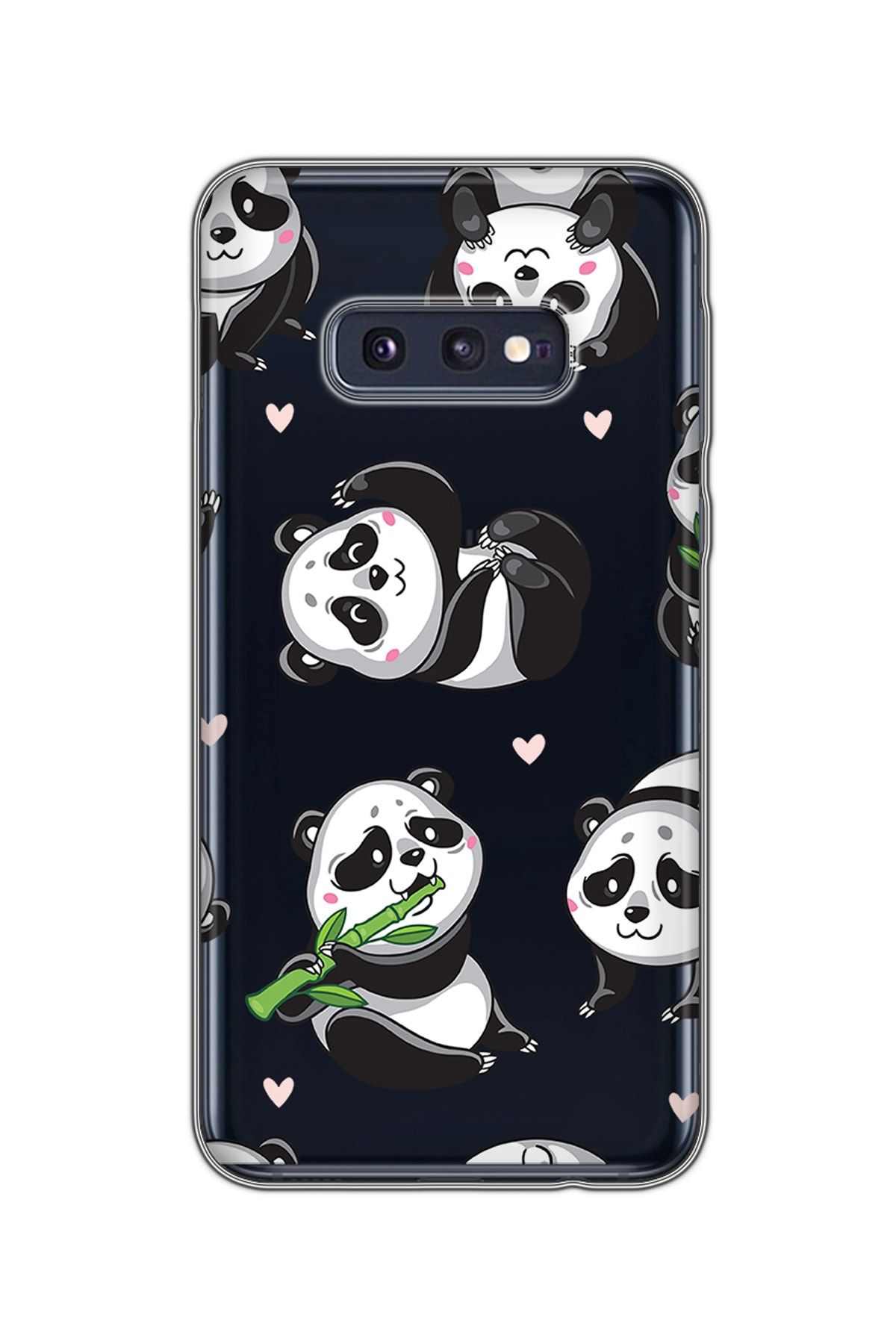 Mobilteam Samsung Galaxy S10e Panda Yavruları Silikon Telefon Kılıfı