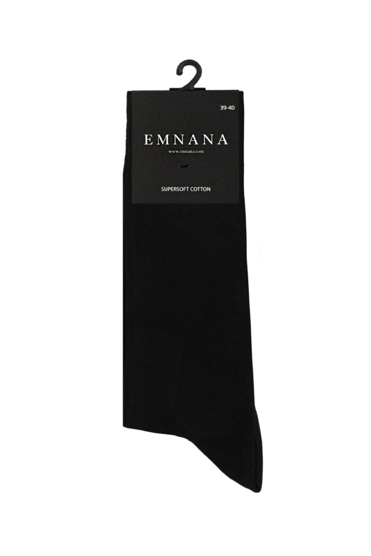 EMNANA 5 Adet Pamuklu Erkek Çorap - Siyah
