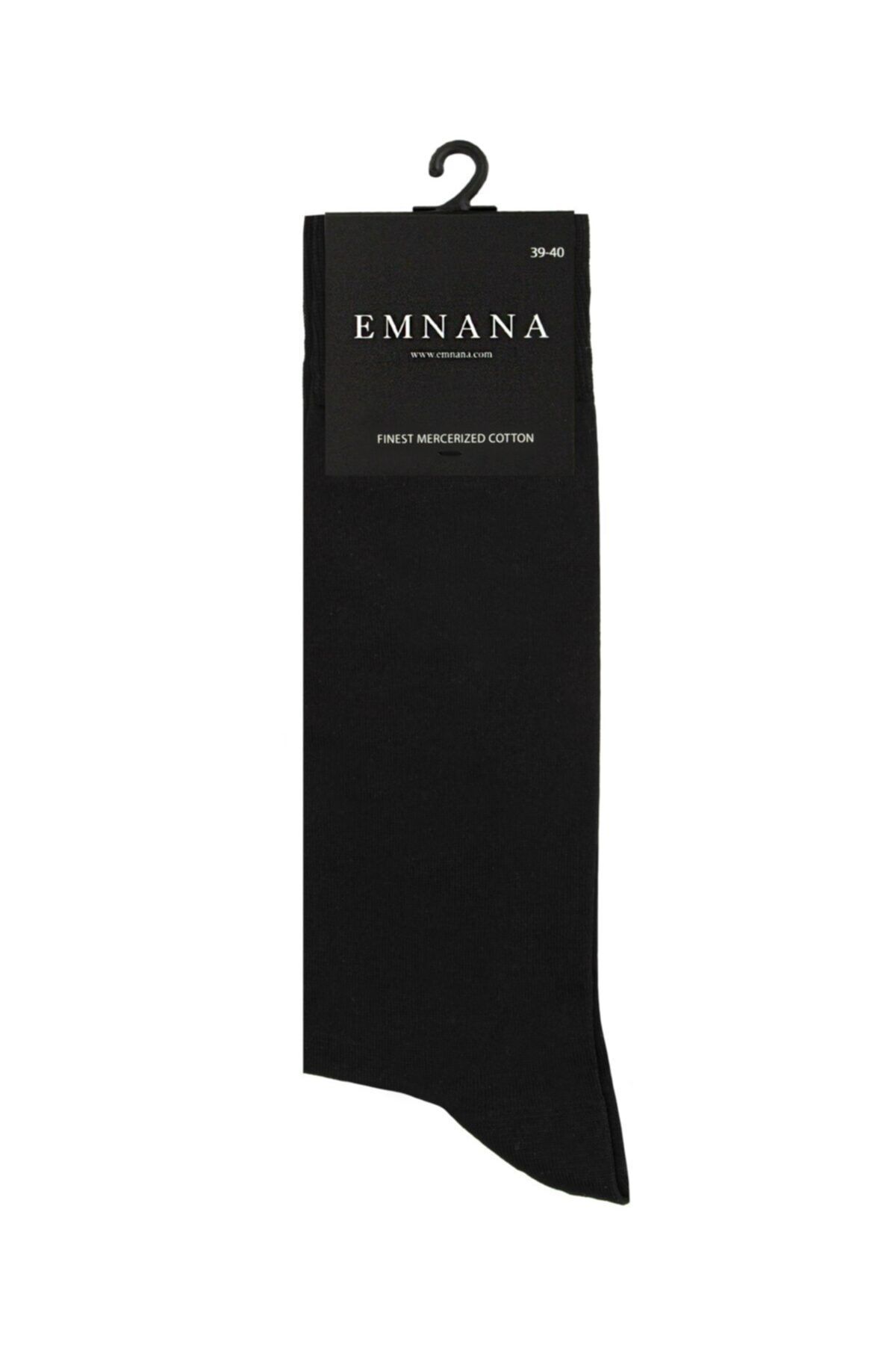 EMNANA 5 Adet Merserize Pamuk Erkek Çorap - Siyah