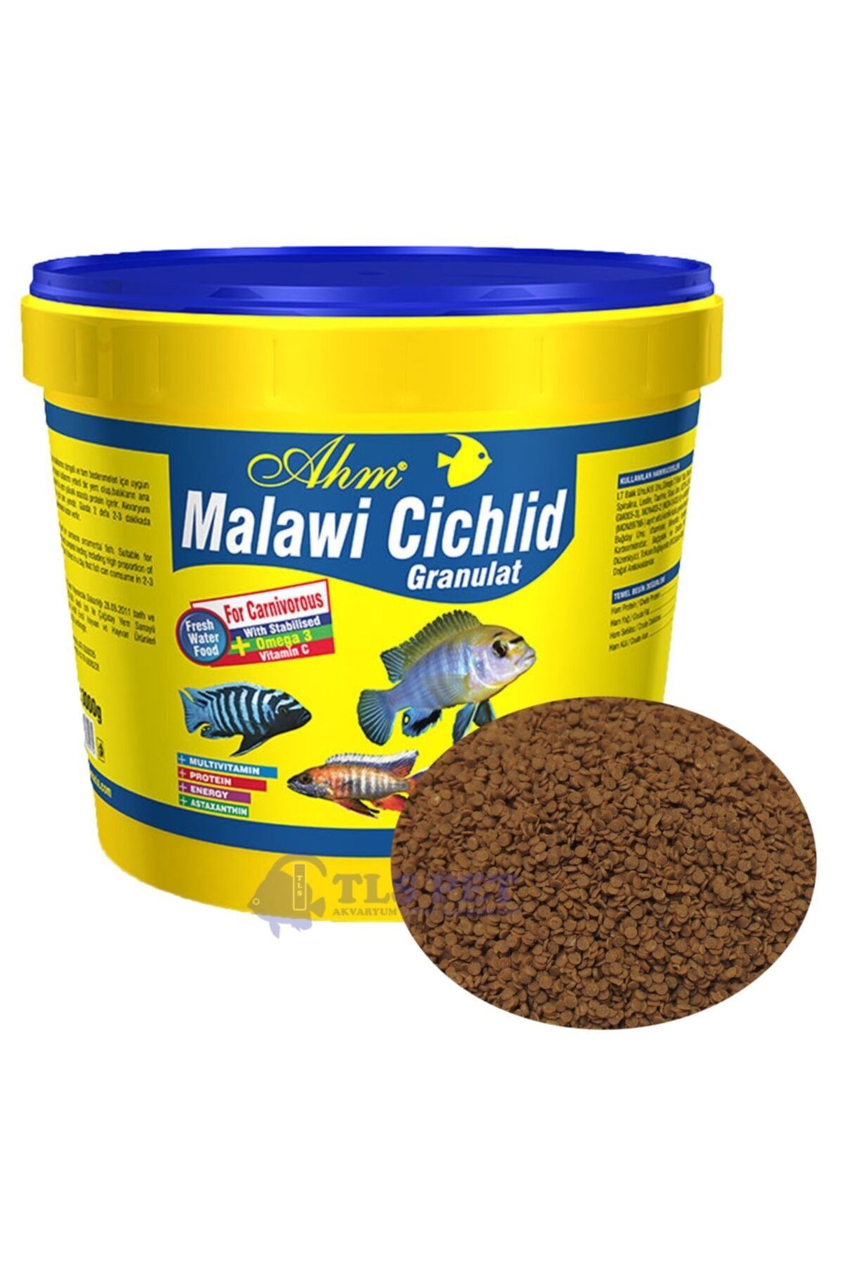 TADACAKSIN Ahm Malawi Cichlid Granulat Etçil Balık Yemi ( 250 Gram )