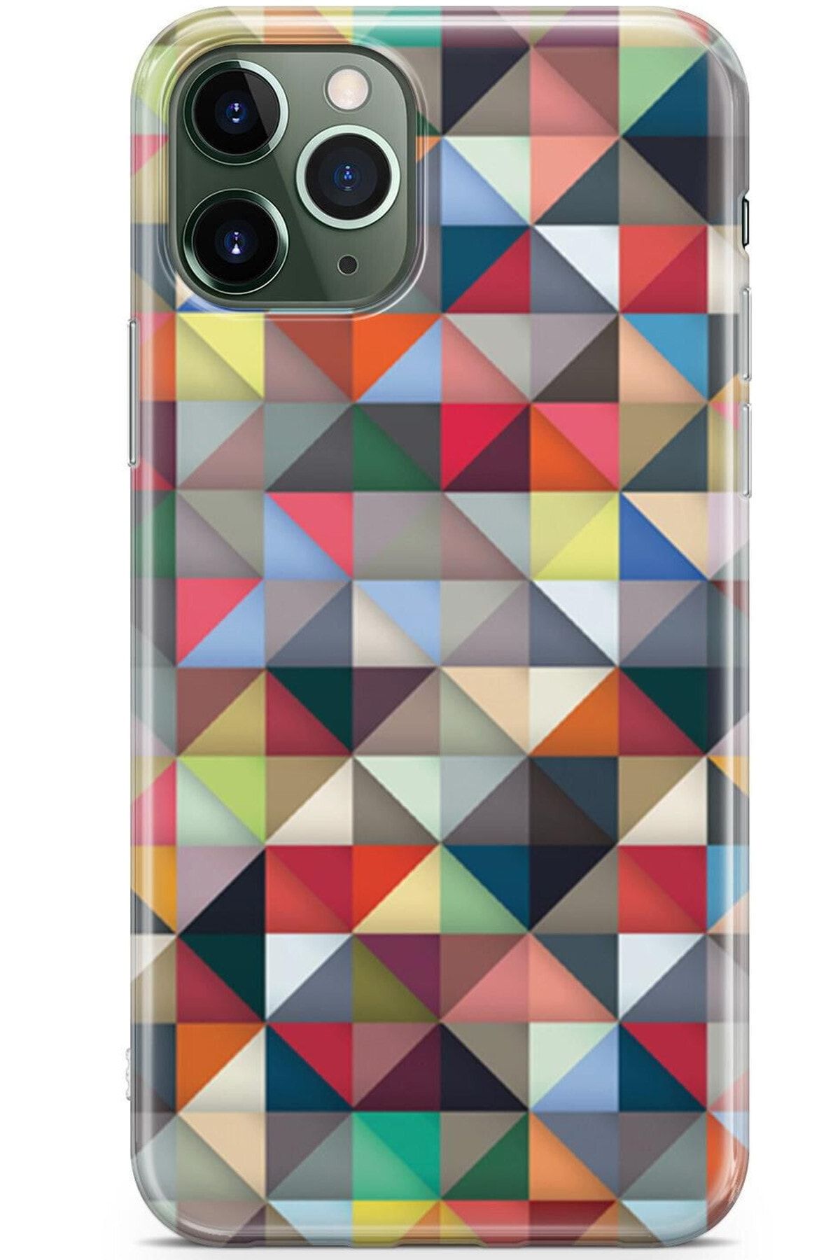 Zipax Samsung Galaxy A91 Kılıf Geometrik Desenli Baskılı Silikon  Mel-109521
