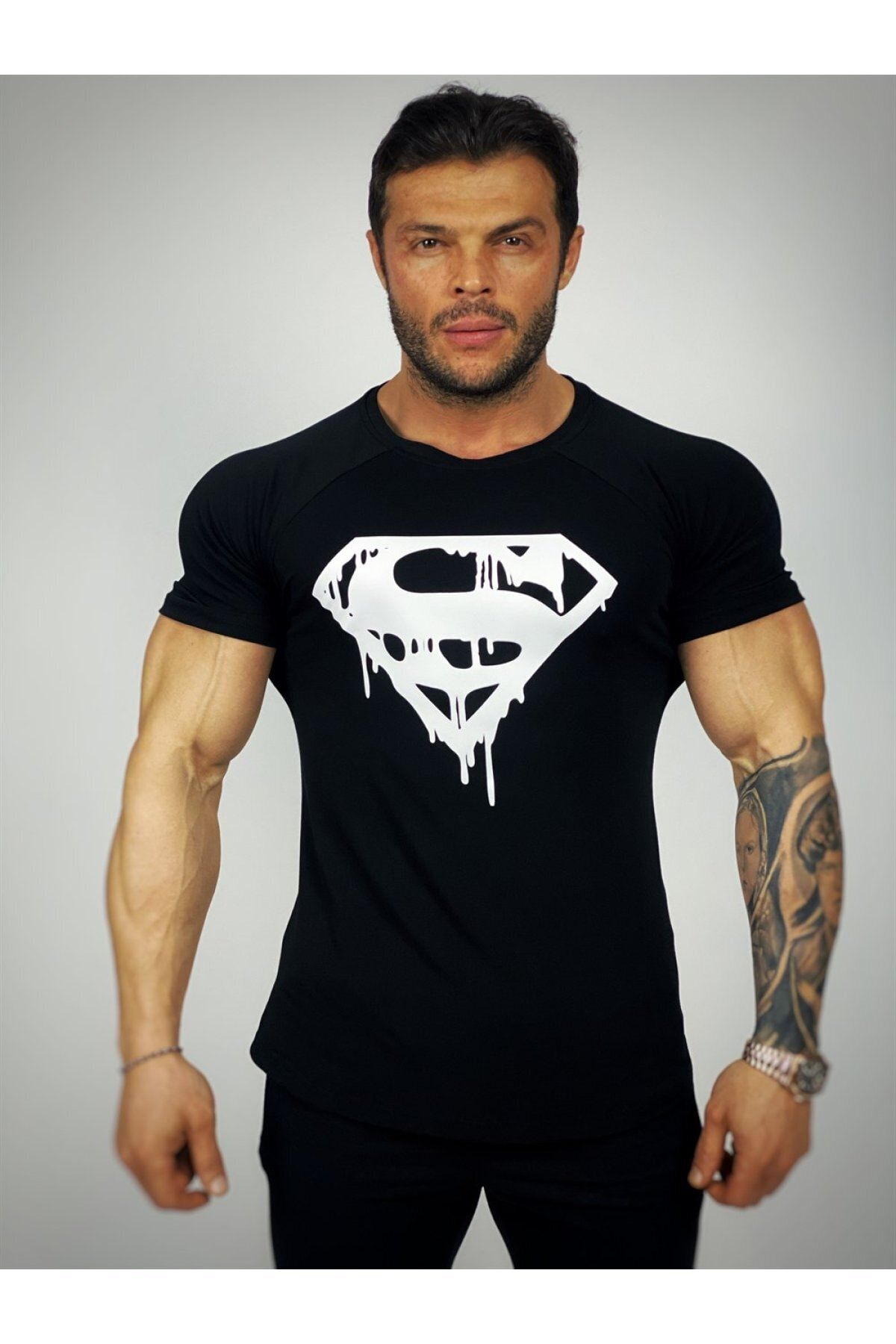 BLACK Superman Fitness T-shirt