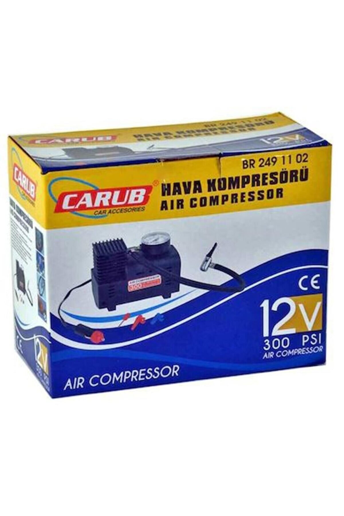 Carub 300 Psi 12v Güçlü Performans Siyah Hava Kompresörü