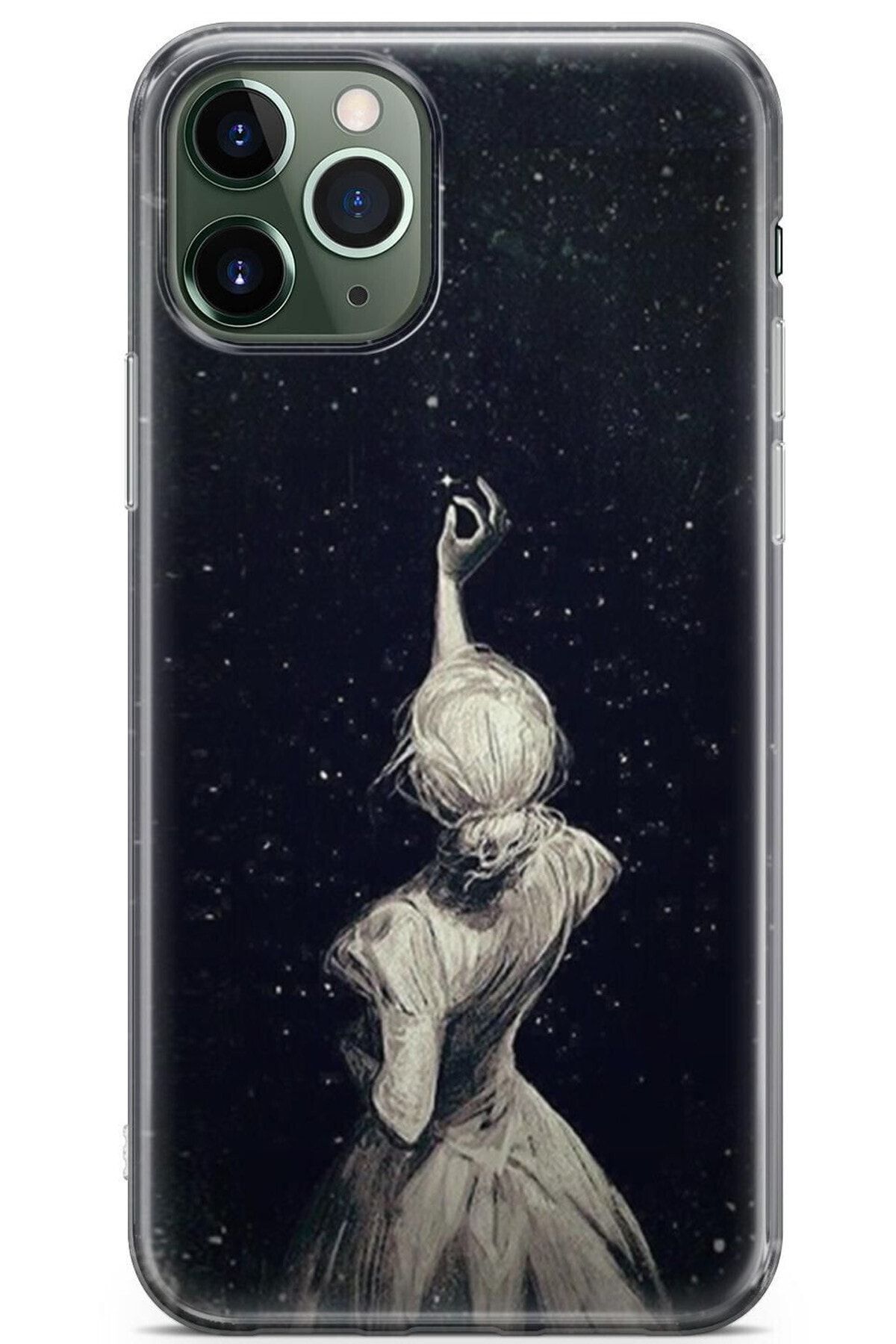 Zipax Samsung Galaxy S20 Ultra Kılıf Yıldız Ve Gece Desenli Baskılı Silikon Kilif - Mel-109597