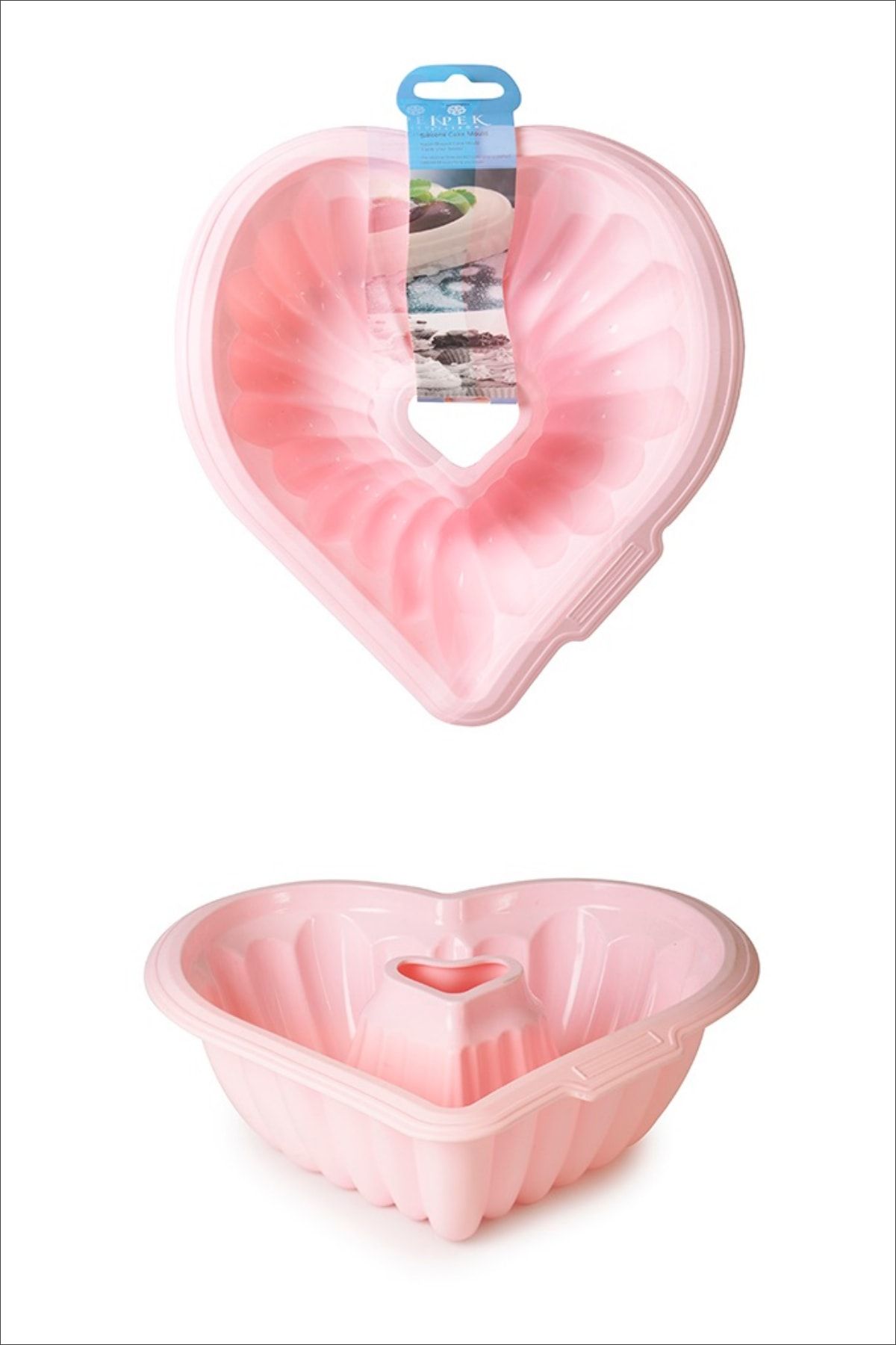 Pinkev Kalp Şekilli Silikon Kek Kalıbı - 27x27x9cm