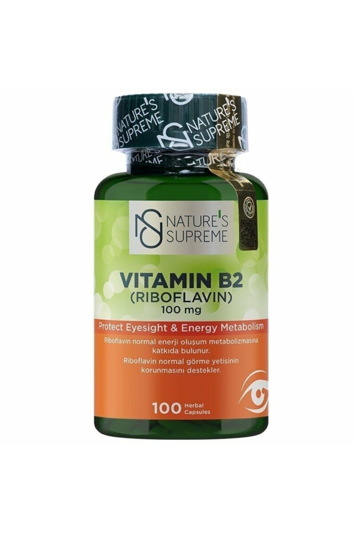 Natures Supreme Vitamin B2 100 mg 100 Kapsül