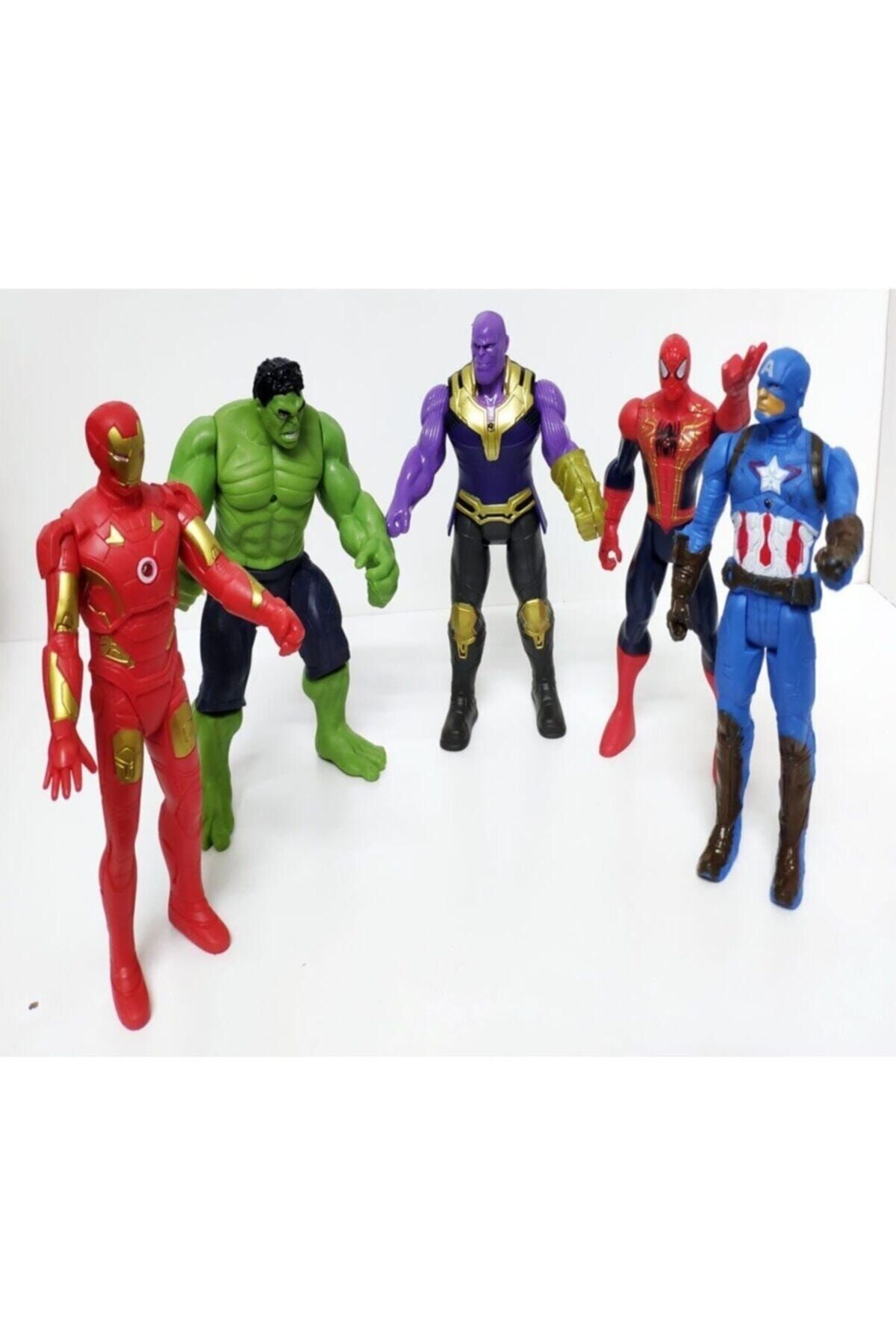 AVENGERS 5'li Figür Oyuncak Thanos Örümcek Adam Ironman Hulk Kaptan Amerika 12 Cm 45765643