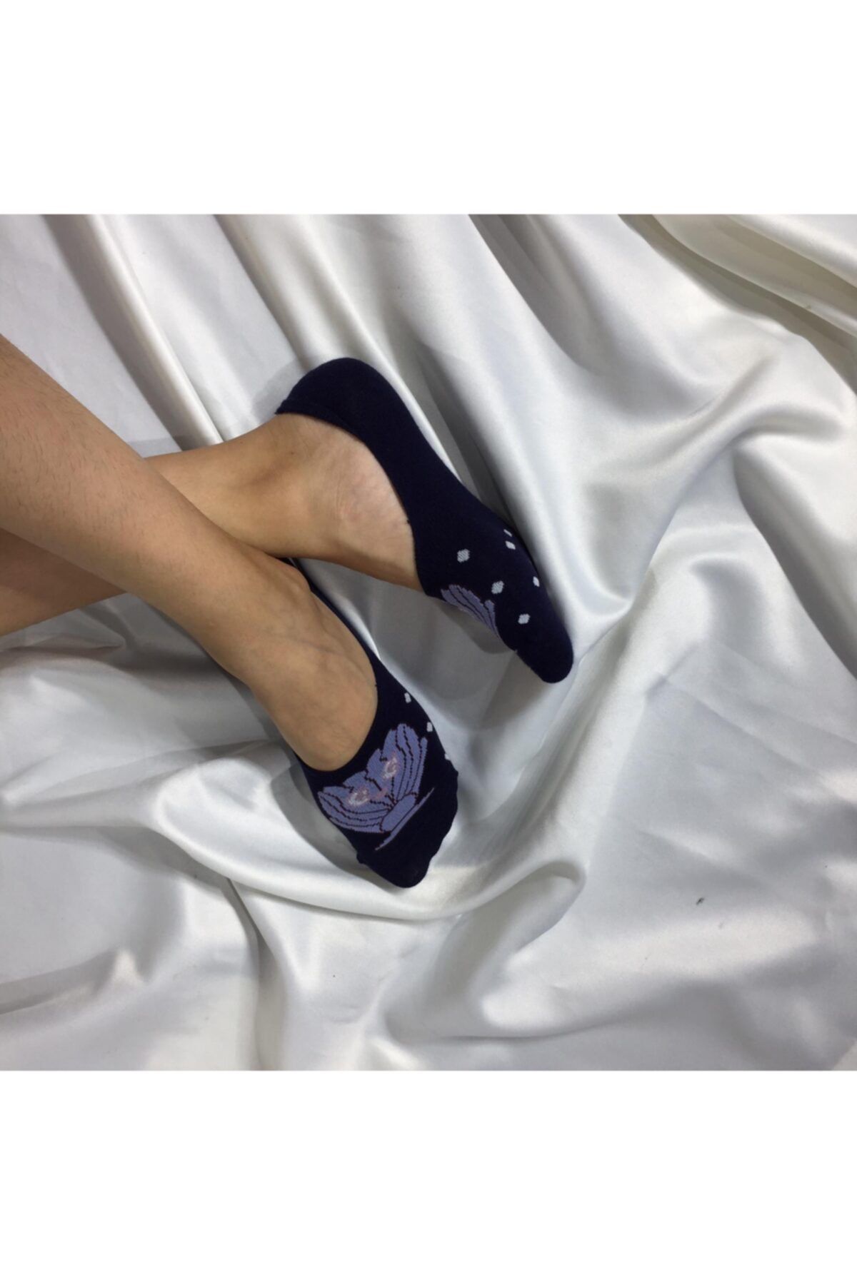 Adel Kadın Lacivert Silikonlu Bambu Babet Çorap