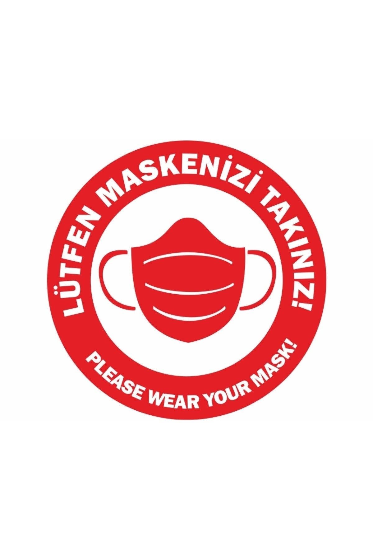 DMR Maske Takınız Türkçe Ingilizce Sticker 50 Adet