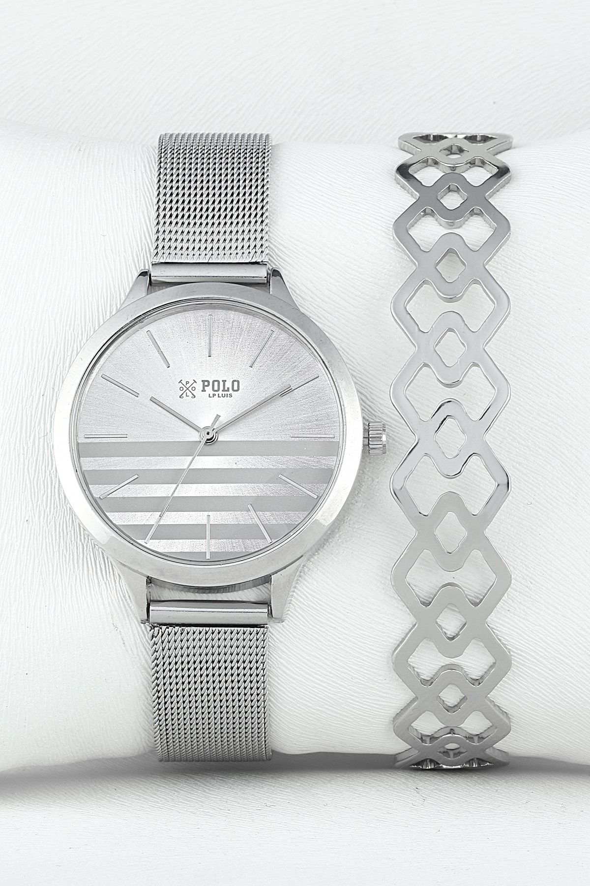Luis Polo Kadın Gümüş Saat Bileklik Seti P1191h-bh-kmb-lux-05