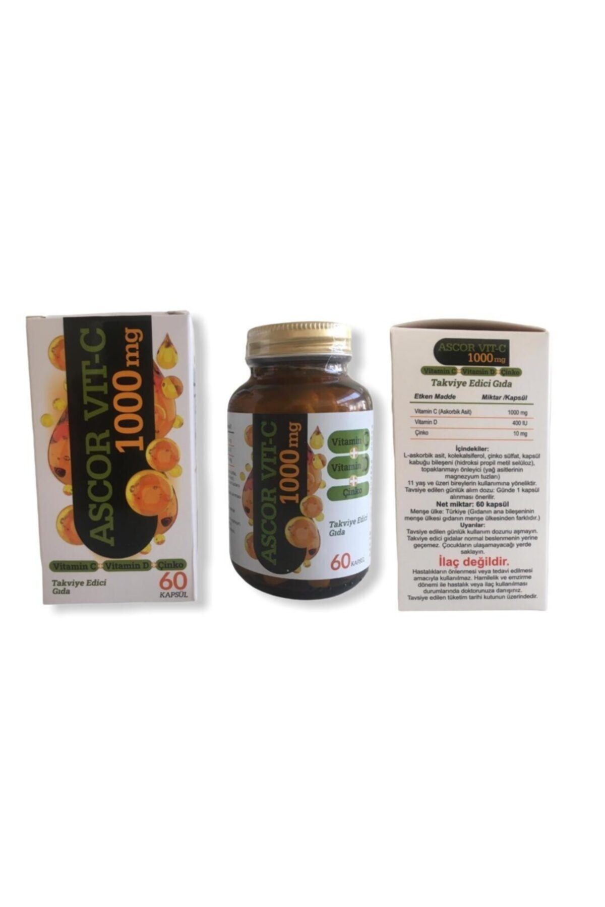 Biohand Ascor Vıt C 1000 mg 60 Kapsul Takviye Edici Gıda