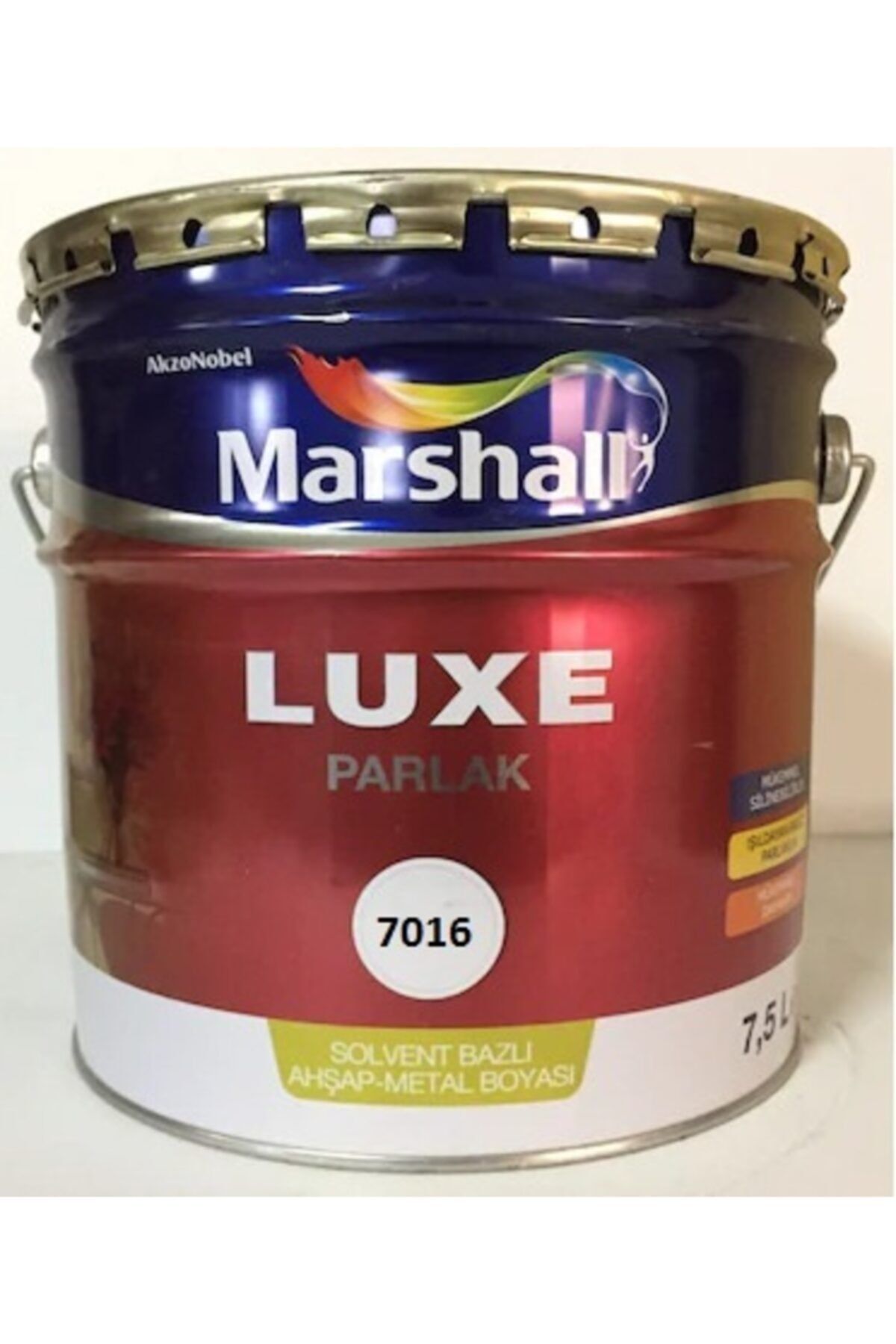 Marshall Luxe Parlak Yağlı Boya 7.5 Lt, 10 Kg Ral 7016 Anterasit Gri (makinada Renklendirilir)