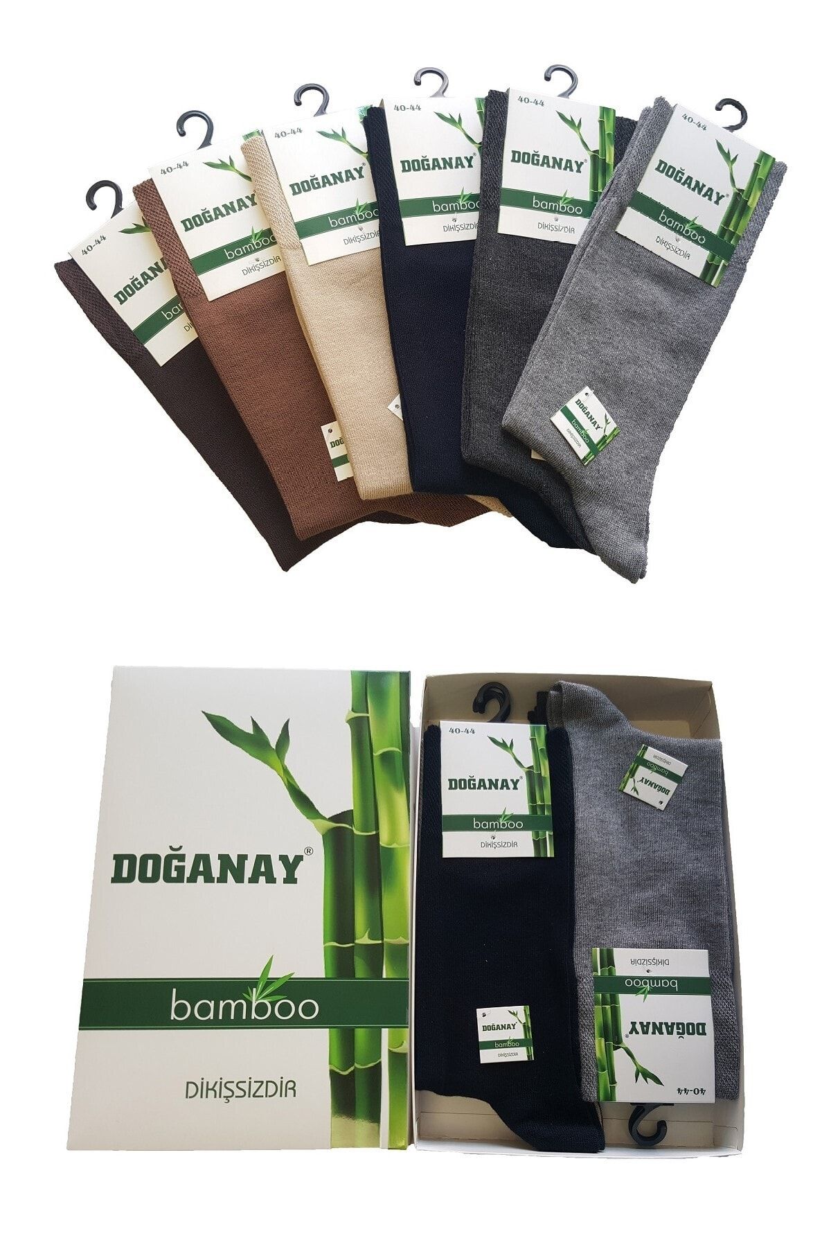 Doğanay Erkek Bambu 6 Adet Karışık Renk Kutulu Çorap