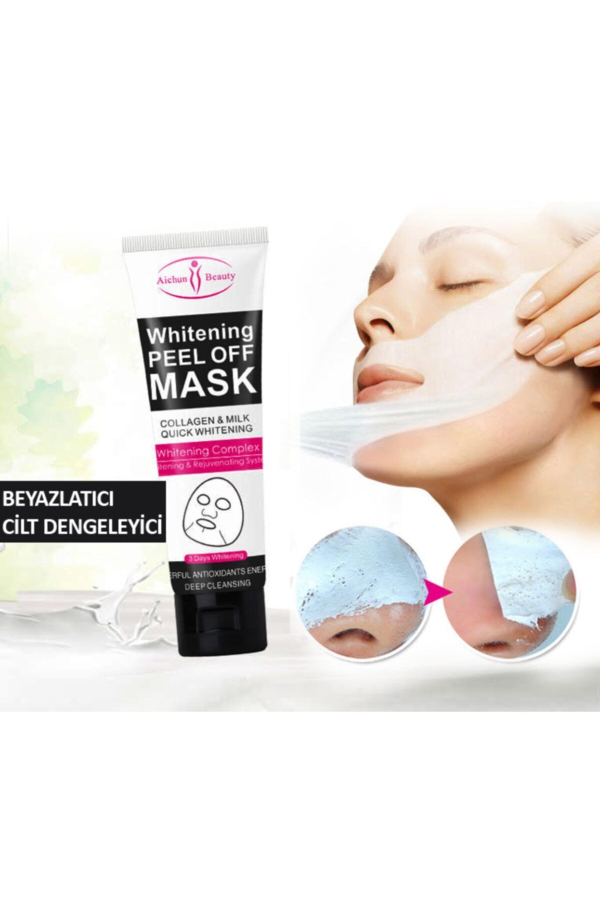 Novas Extra Etkili Kolajenli Hyaluronic Asitli Cilt Beyazlatıcı Soyulabilir Yüz Maskesi 120ml