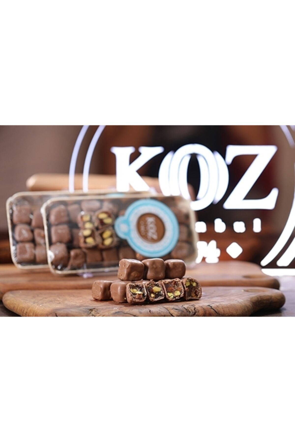 KOZ KURUYEMİŞ Sütlü Çikolata Kaplı Antep Fıstıklı Lokum 290gr