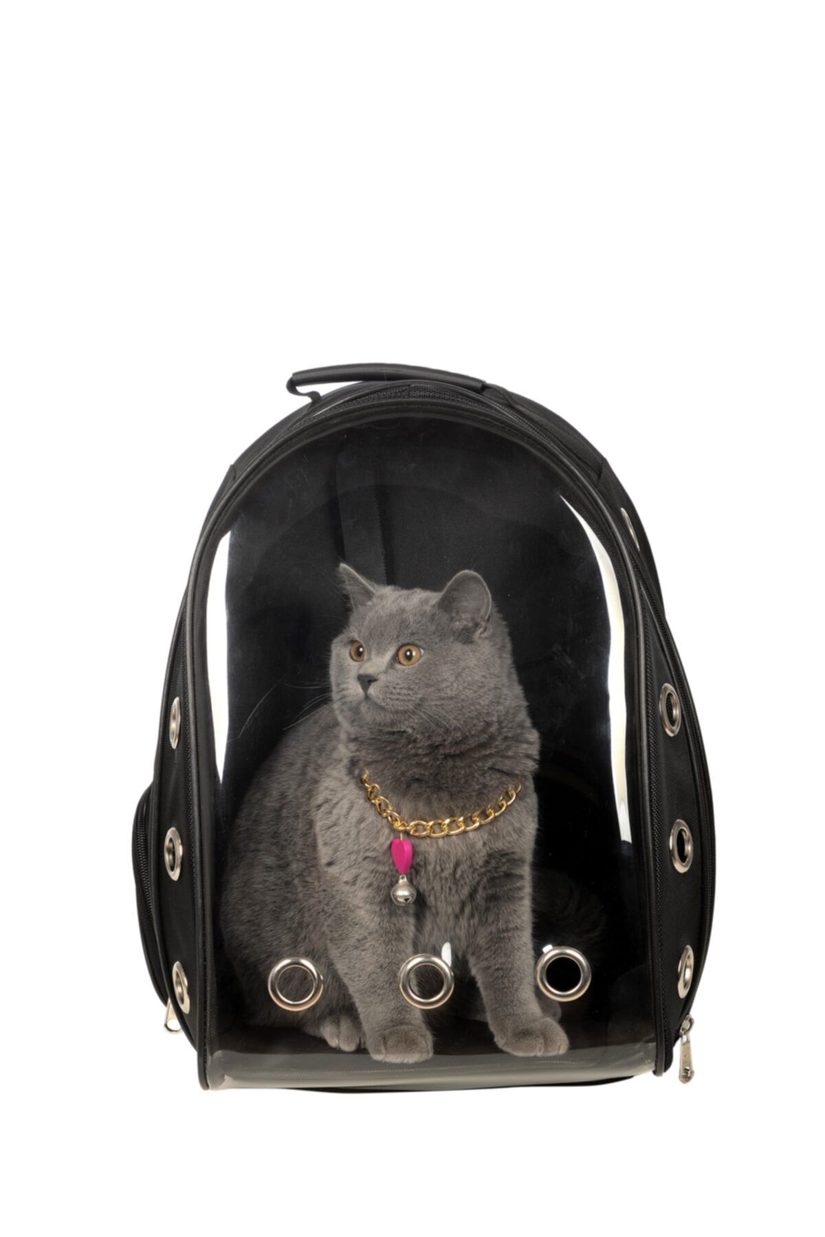 Tropheus Şeffaf Astronot Kırılmaz Kedi Köpek Taşıma Çantası 42 X 22 X 33 Cm Siyah