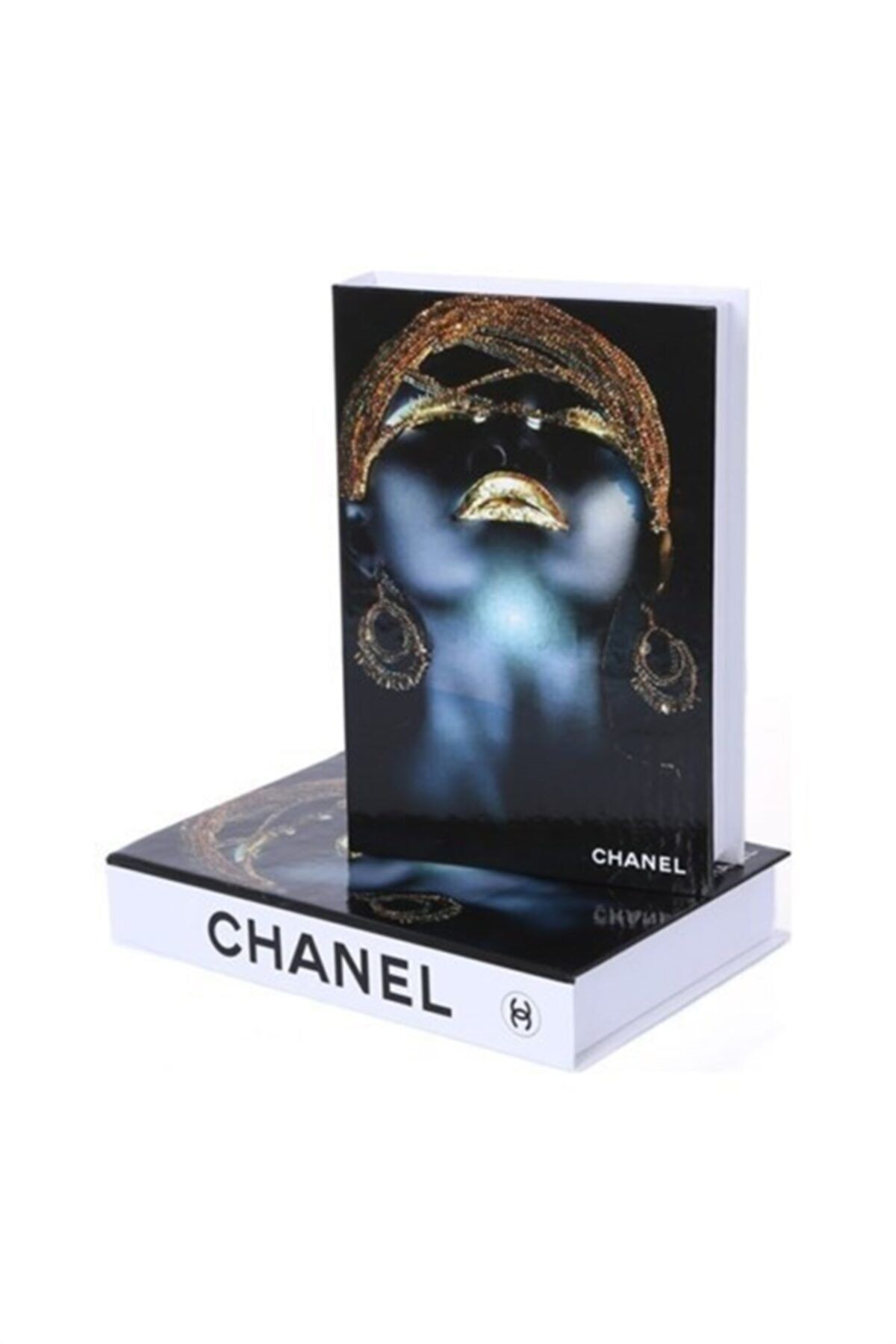 irayhomedecor Gold Siyah Chanel Africa Dekoratif Kitap Kutu