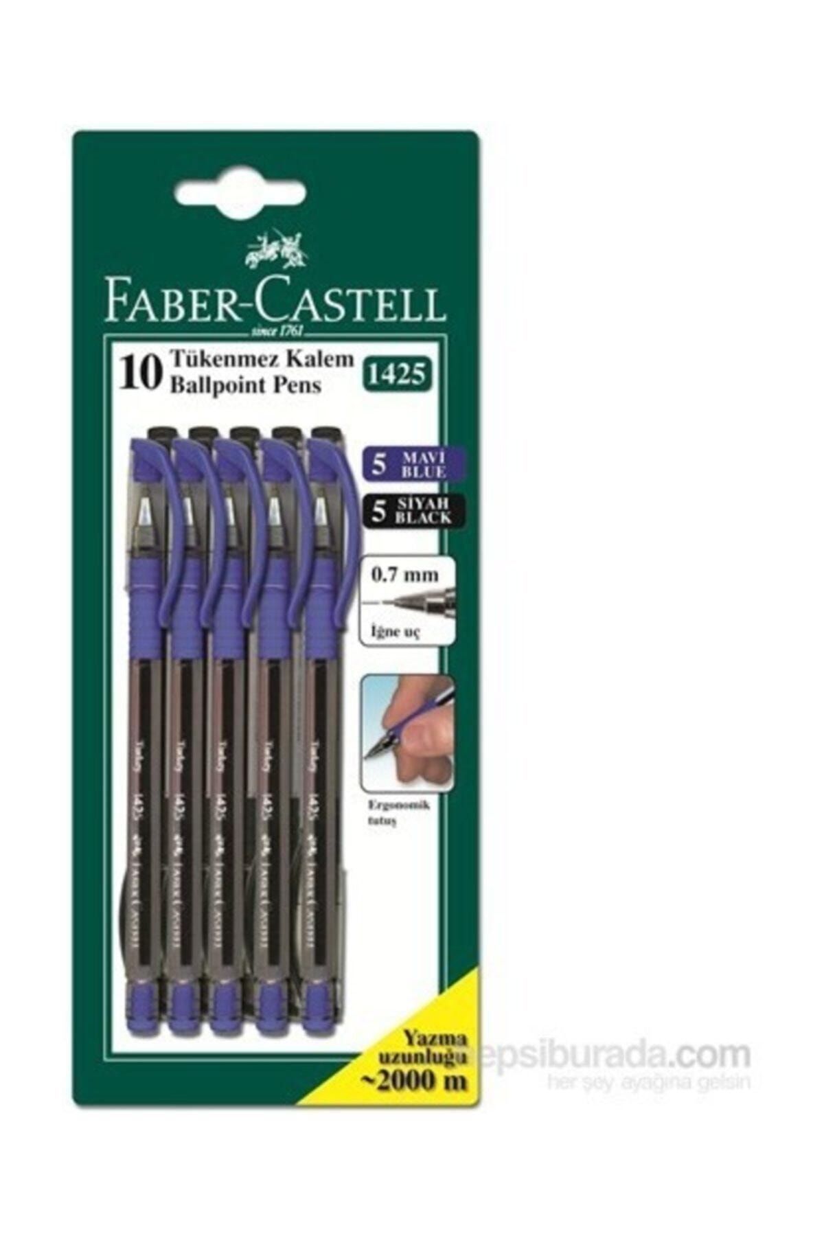 Faber Castell Fc 1425 2 Renk Tükenmez -5 Siyah 5 Mavi 10'lu (5500142510) Tk.k