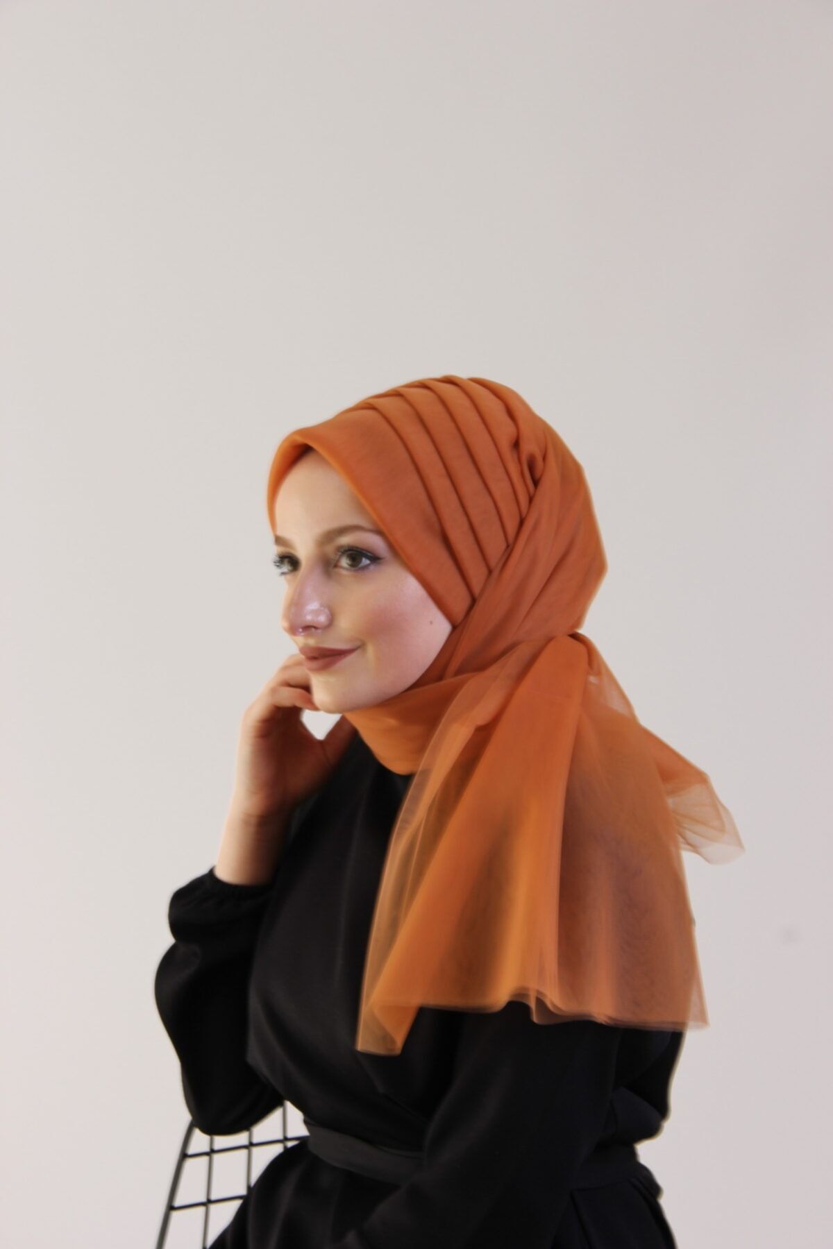 HOBIMODA Hazır Şal Lüx Likralı Hayal Tül Kumaş