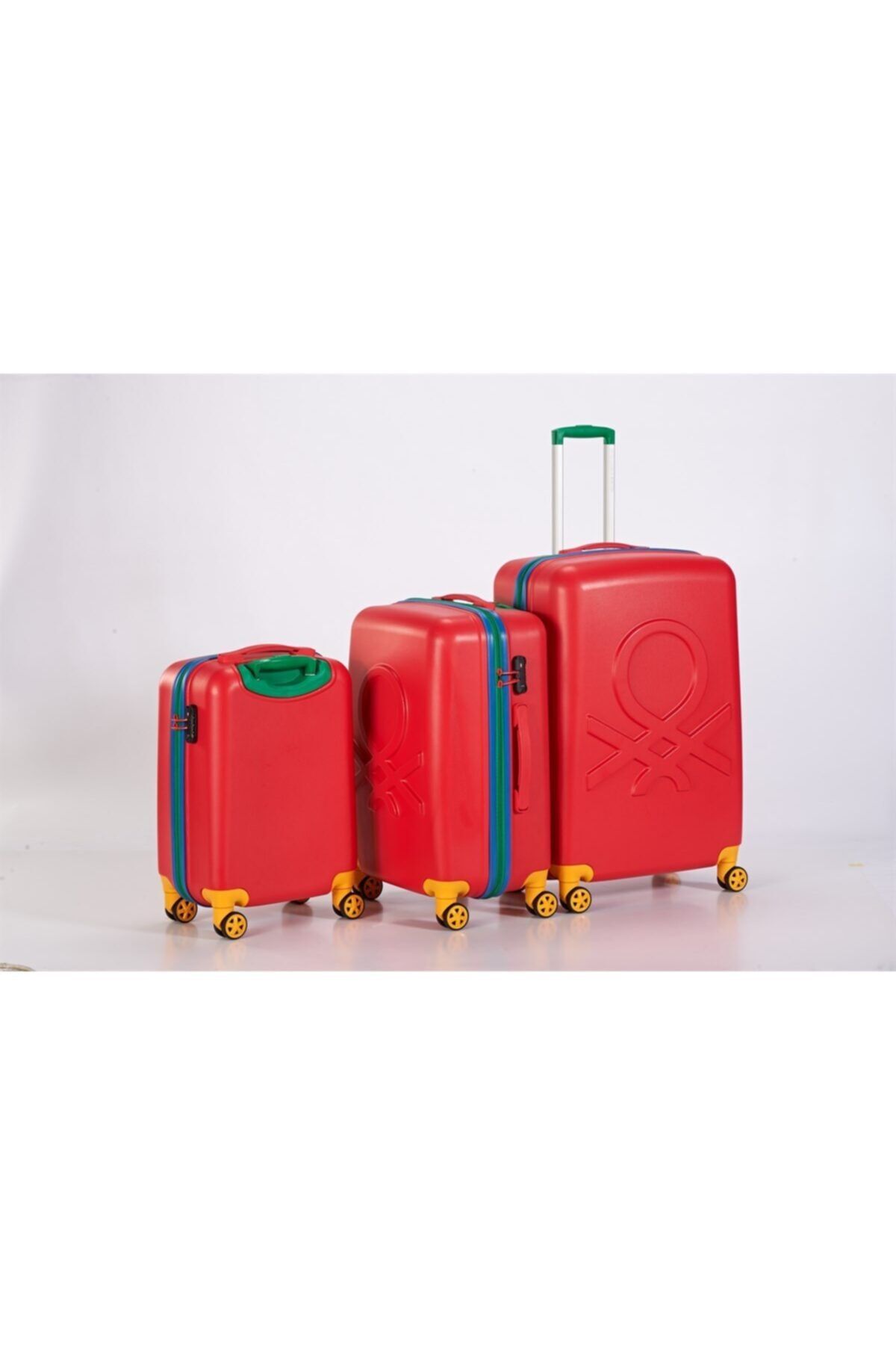 Benetton Kırmızı valiz seti 3lü