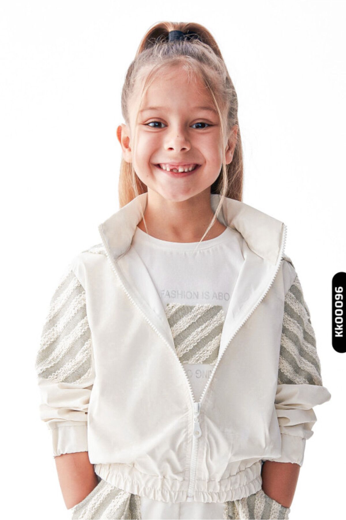 Nk Kids Kapüşonlu Fermuarlı Dijital Baskılı Bomber Kalıplı Kız Çocuk ceket 4-8 Yaş 36519