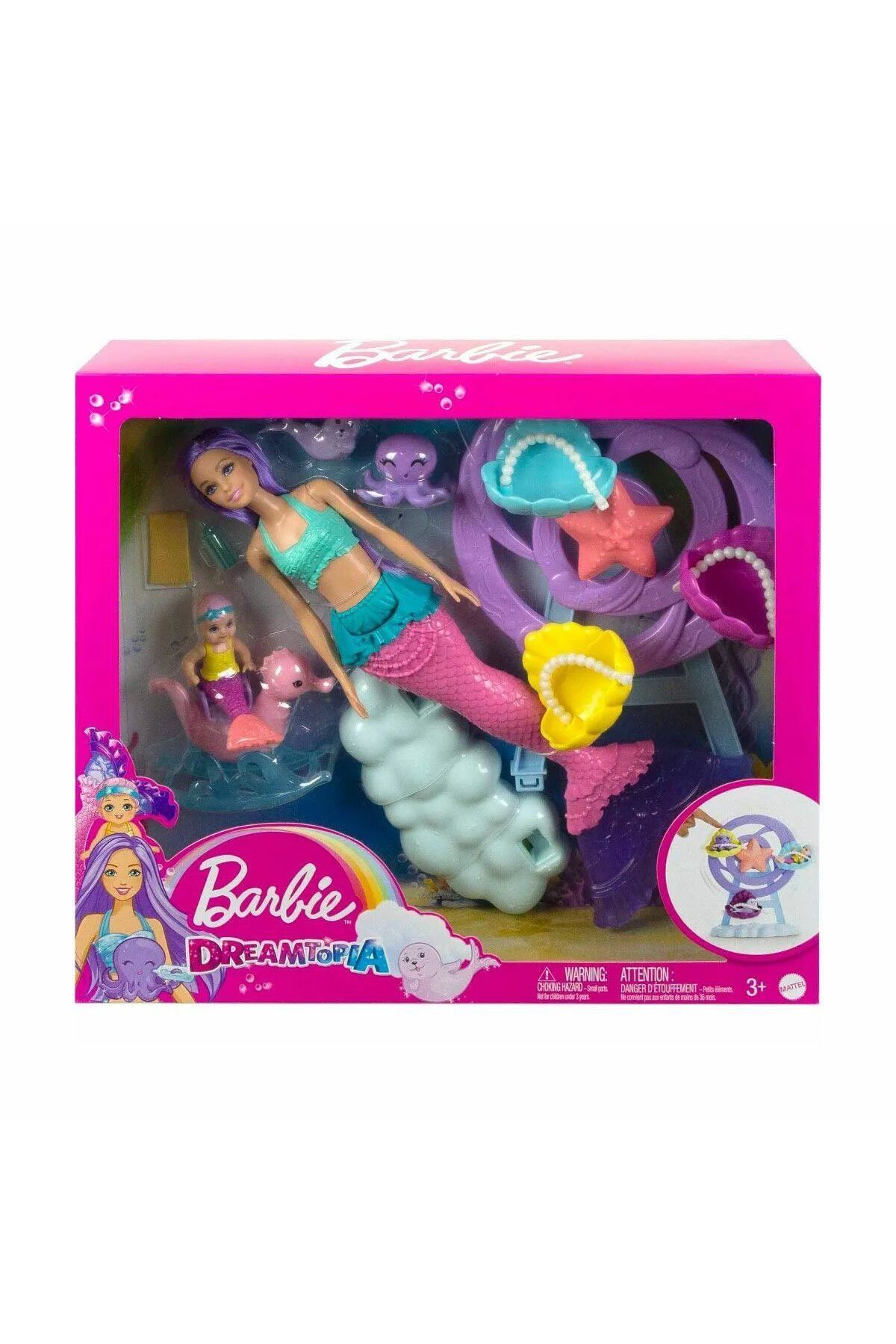 Barbie Dreamtopia Deniz Kızı Bebek ve Çocuk Oyun Alanı, 3 yaş ve üzeri, HLC30