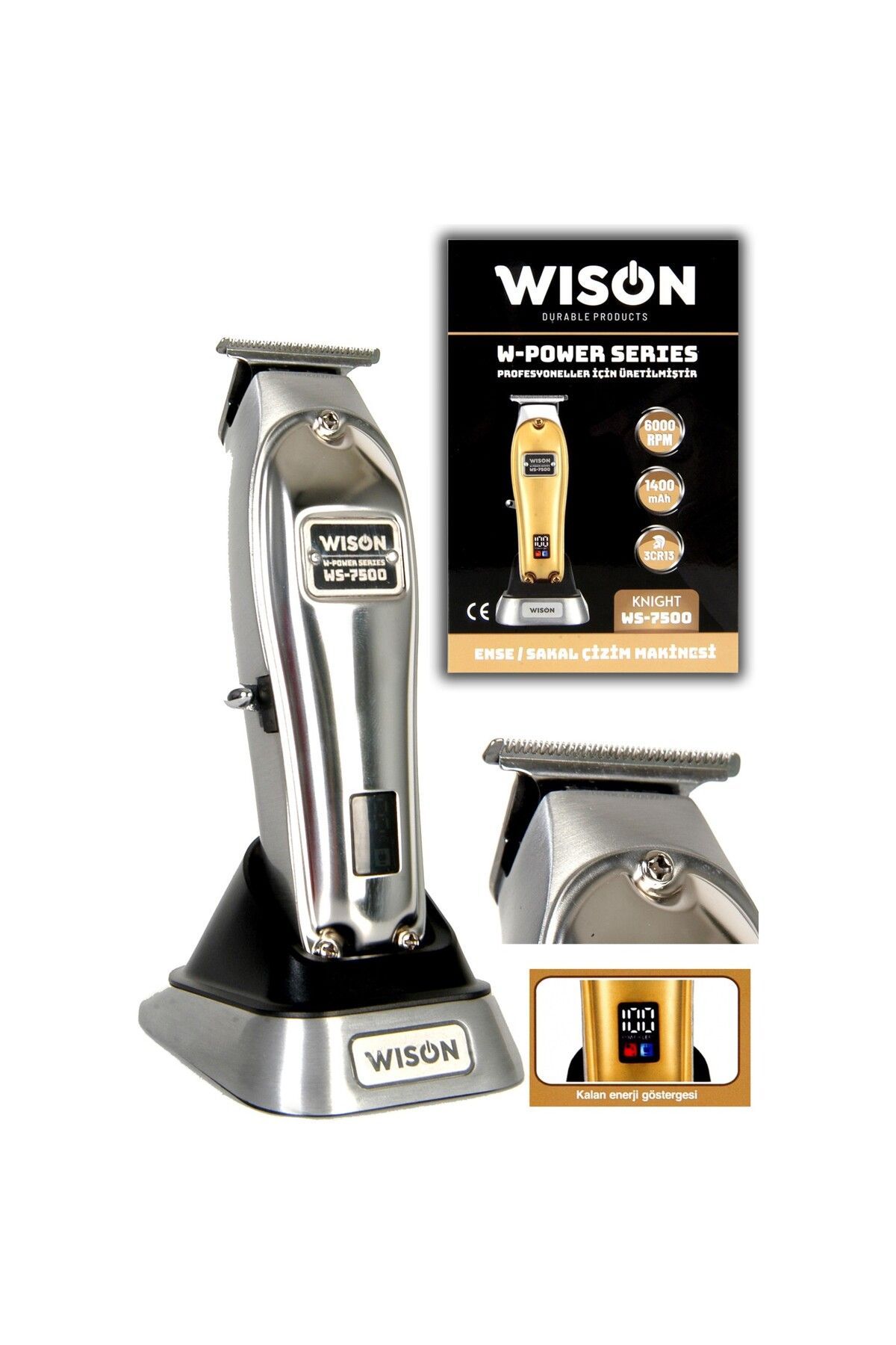 renkstore Wison W-power Serisi Ws-7500 Profesyonel Sıfıra Yakın Kesim Ense-sakal Çizim Tıraş Makinesi