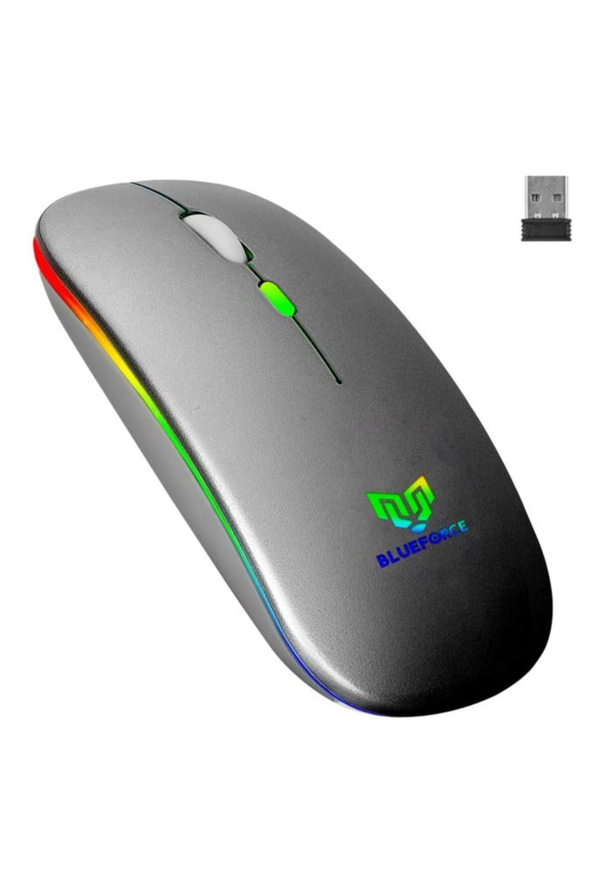Blueforce V5.0 Bluetooth & Wireless 2,4ghz Sessiz Kablosuz Mouse Gri
