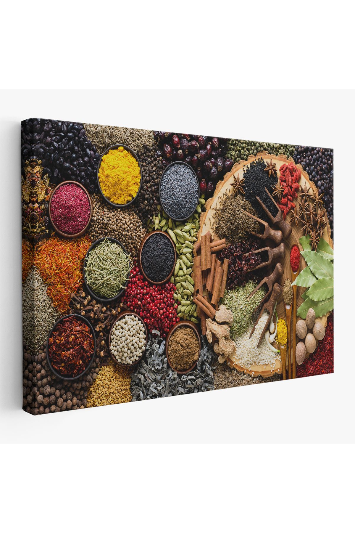 NCWORLD NW Özel Mutfak Masasın da  Baharatlar Dekoratif Kanvas Duvar Tablosu-3659