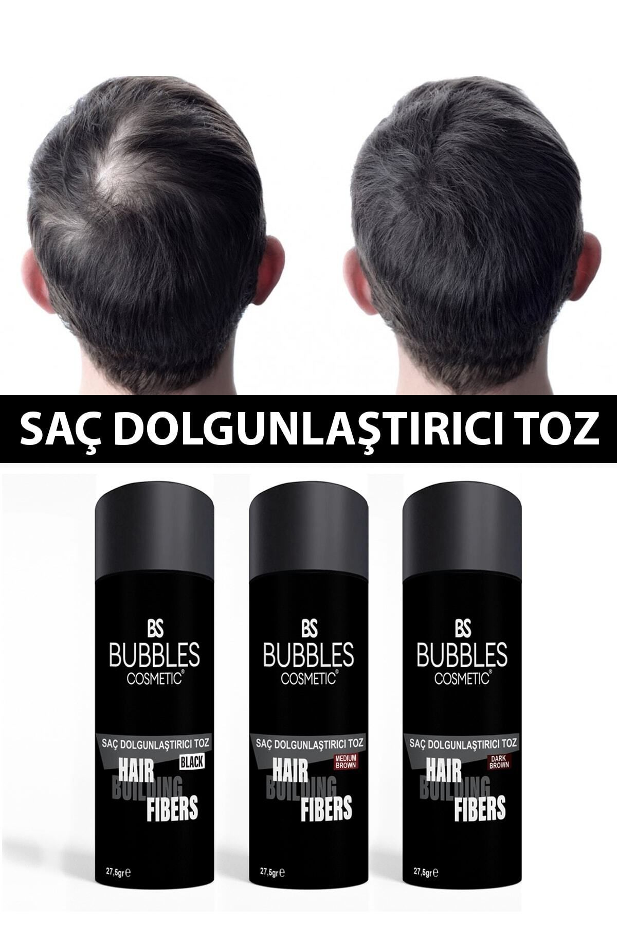 bs bubbles cosmetic Saç Dolgunlaştırıcı Kellik Kapatıcı Fiber Toz Topik Siyah 27,5 Gr
