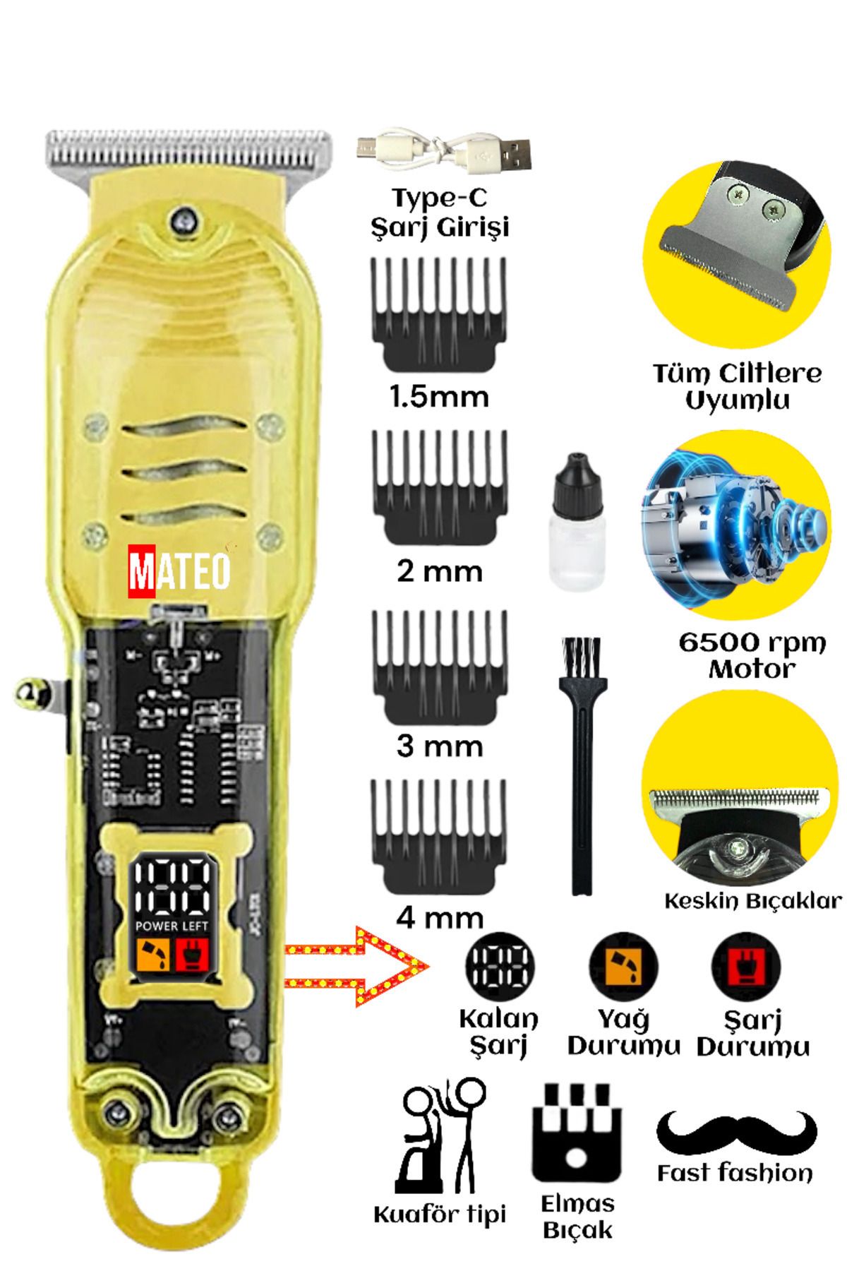 teknotrust 3-5 Kadın Erkek Tıraş Makinesi Saç Sakal Lazer Epilasyon Öncesi Kol Bacak Yanak Koltuk Altı Vücut B