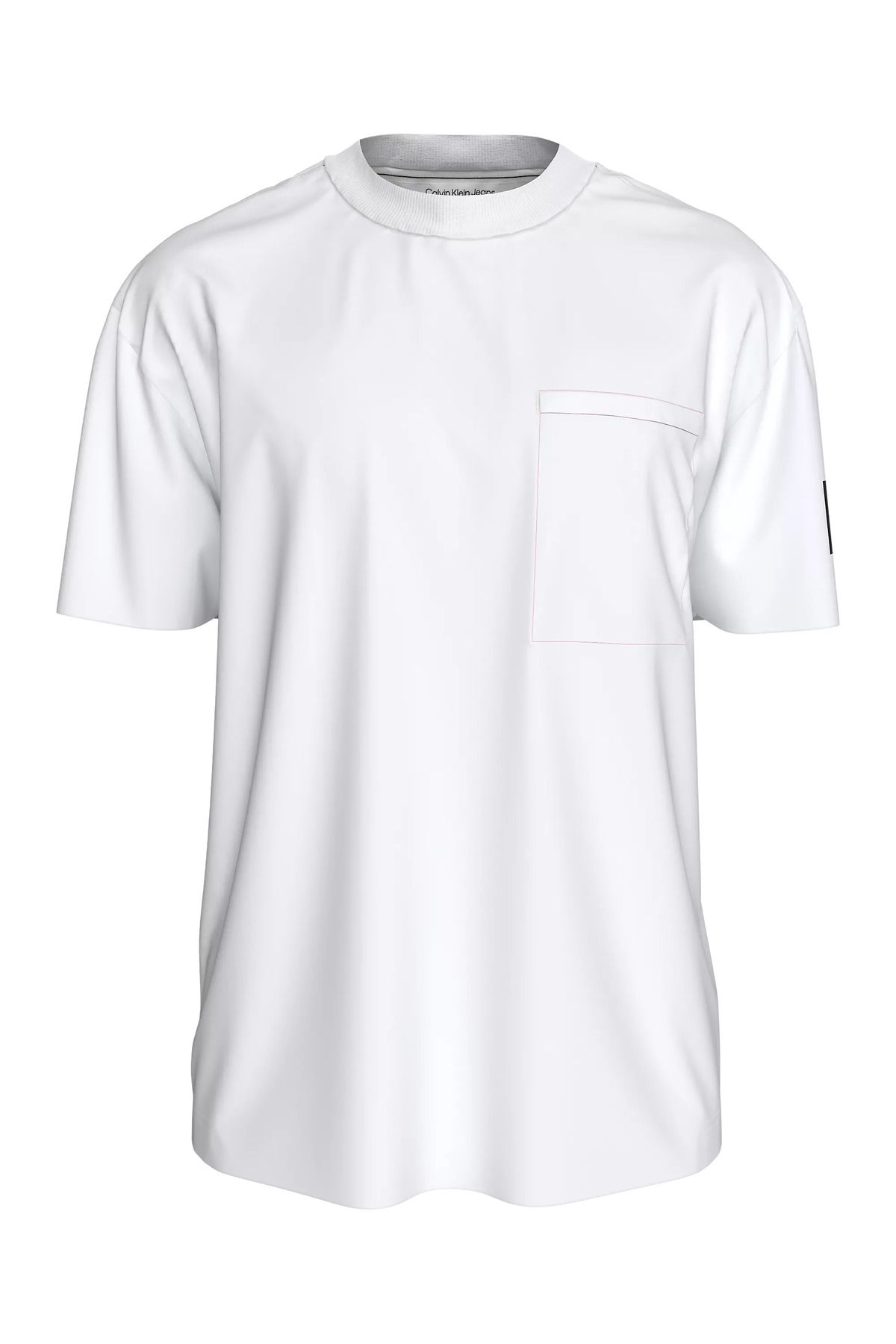 Calvin Klein Erkek Pamuklu Kısa Kollu Yuvarlak Yaka Beyaz T-Shirt J30J325215-YAF
