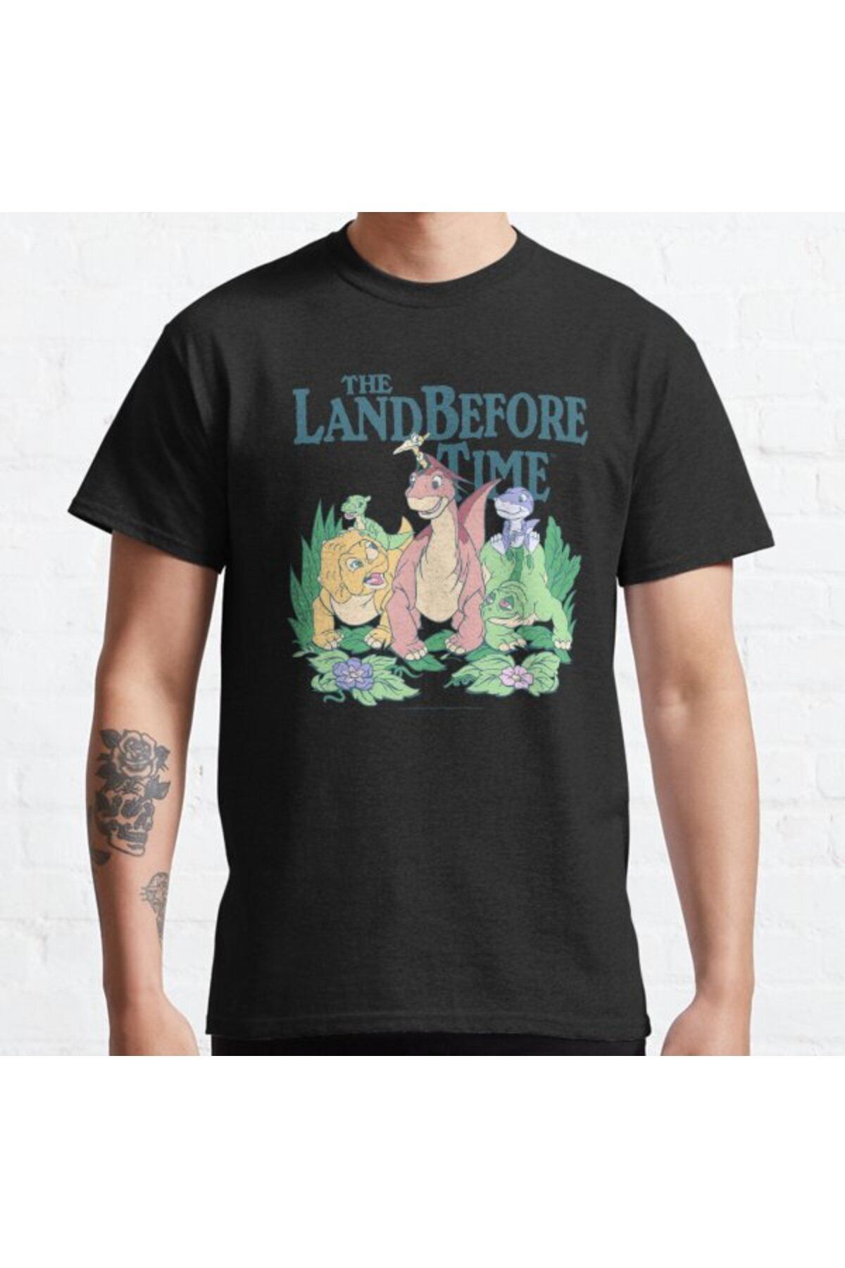 ZOKAWEAR Bol Kalıp Unisex Land Before Time Pastel Dinosaur Friends Tasarım Baskılı Tshirt