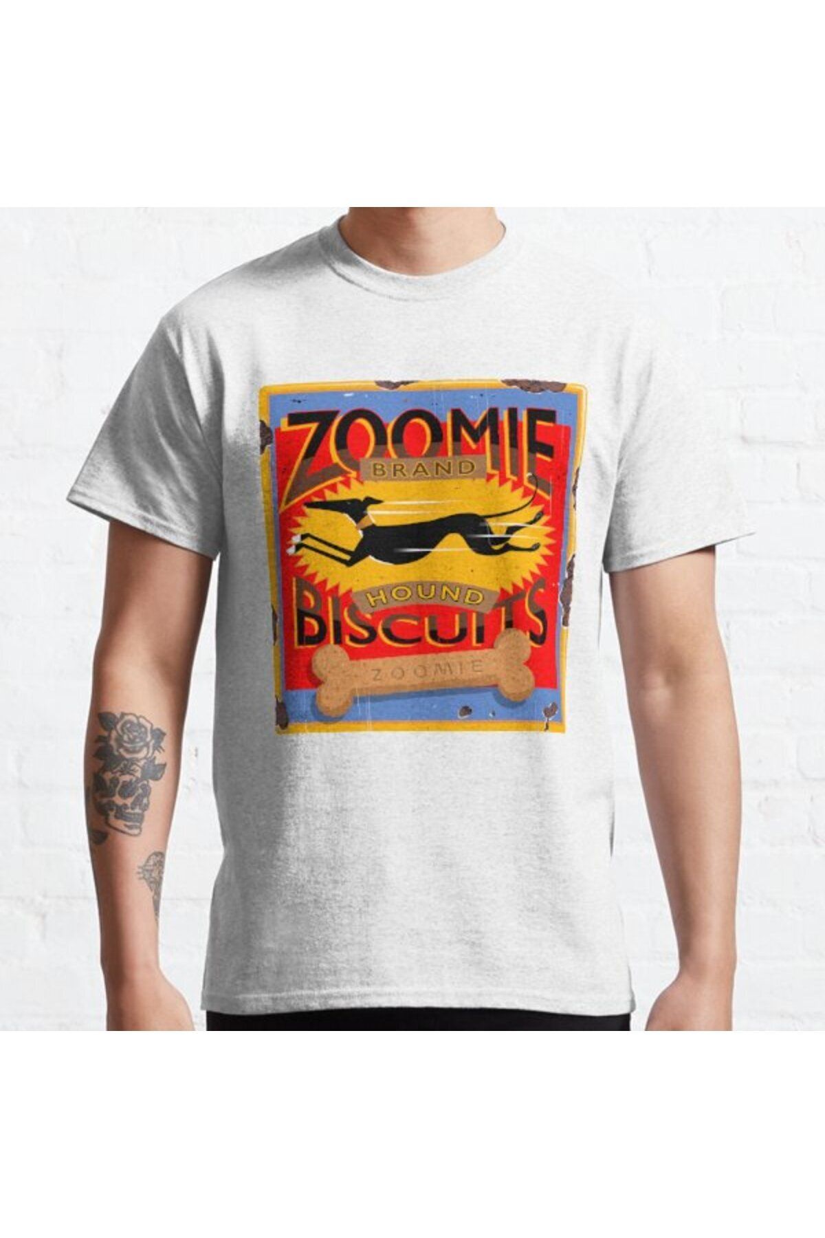 ZOKAWEAR Bol Kalıp Unisex Zoomie Biscuits Tasarım Baskılı Tshirt