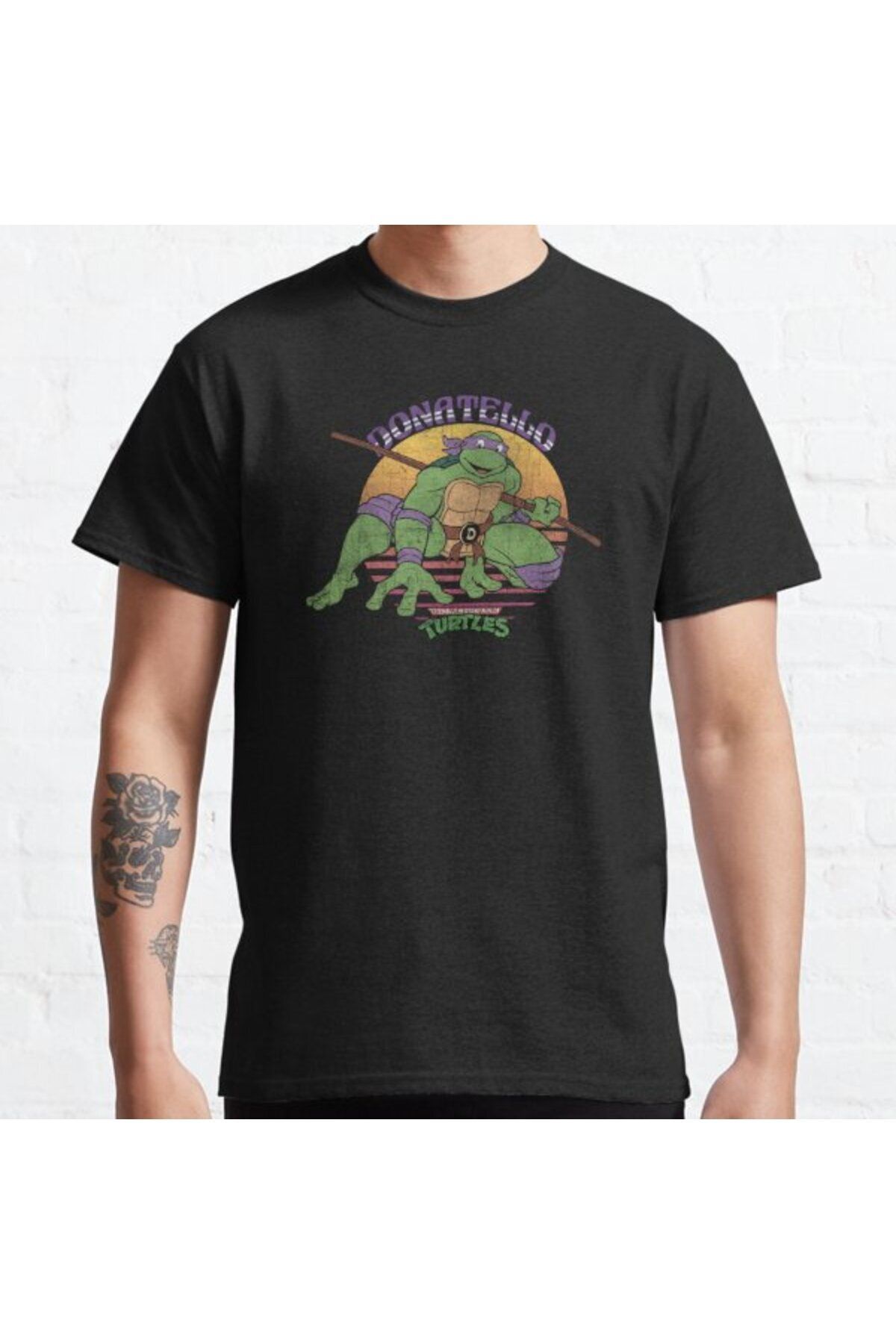 ZOKAWEAR Bol Kalıp Unisex Teenage Mutant Ninja Turtles Donatello Sun Tasarım Baskılı Tshirt