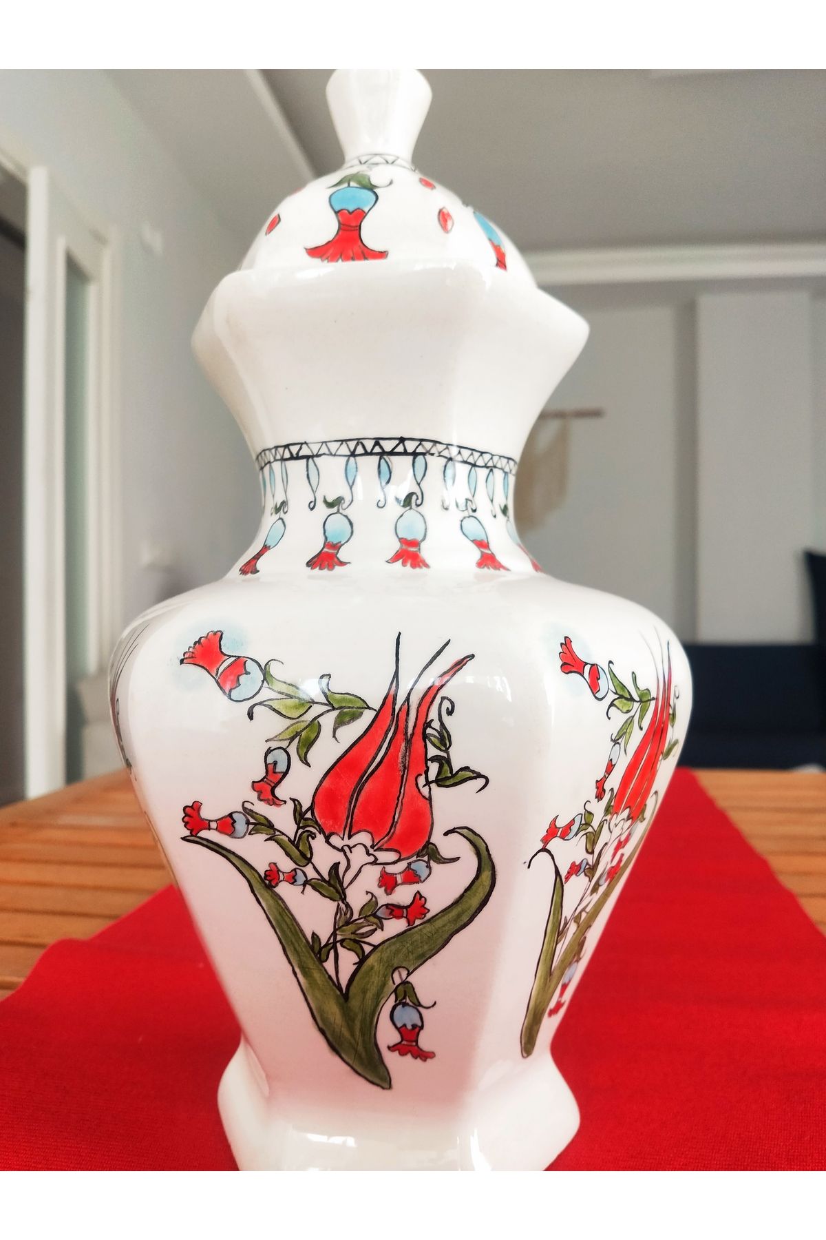 Bellalithe El Yapımı Osmanlı Çini Sanatı Şah Küpü Vazo