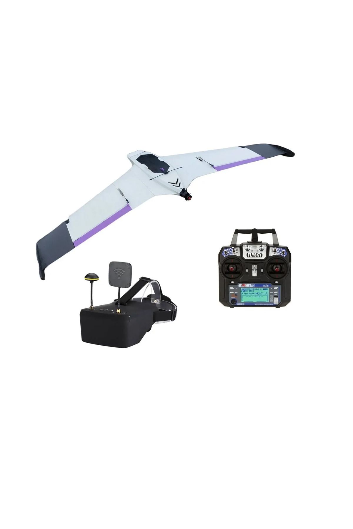 SoundWave Sabit Kanat Drone Sanal Gerçeklik Gözlüklü Uzaktan Kumandalı Uçak 8km Menzil Yüksek Hız Fpv Gözlüklü