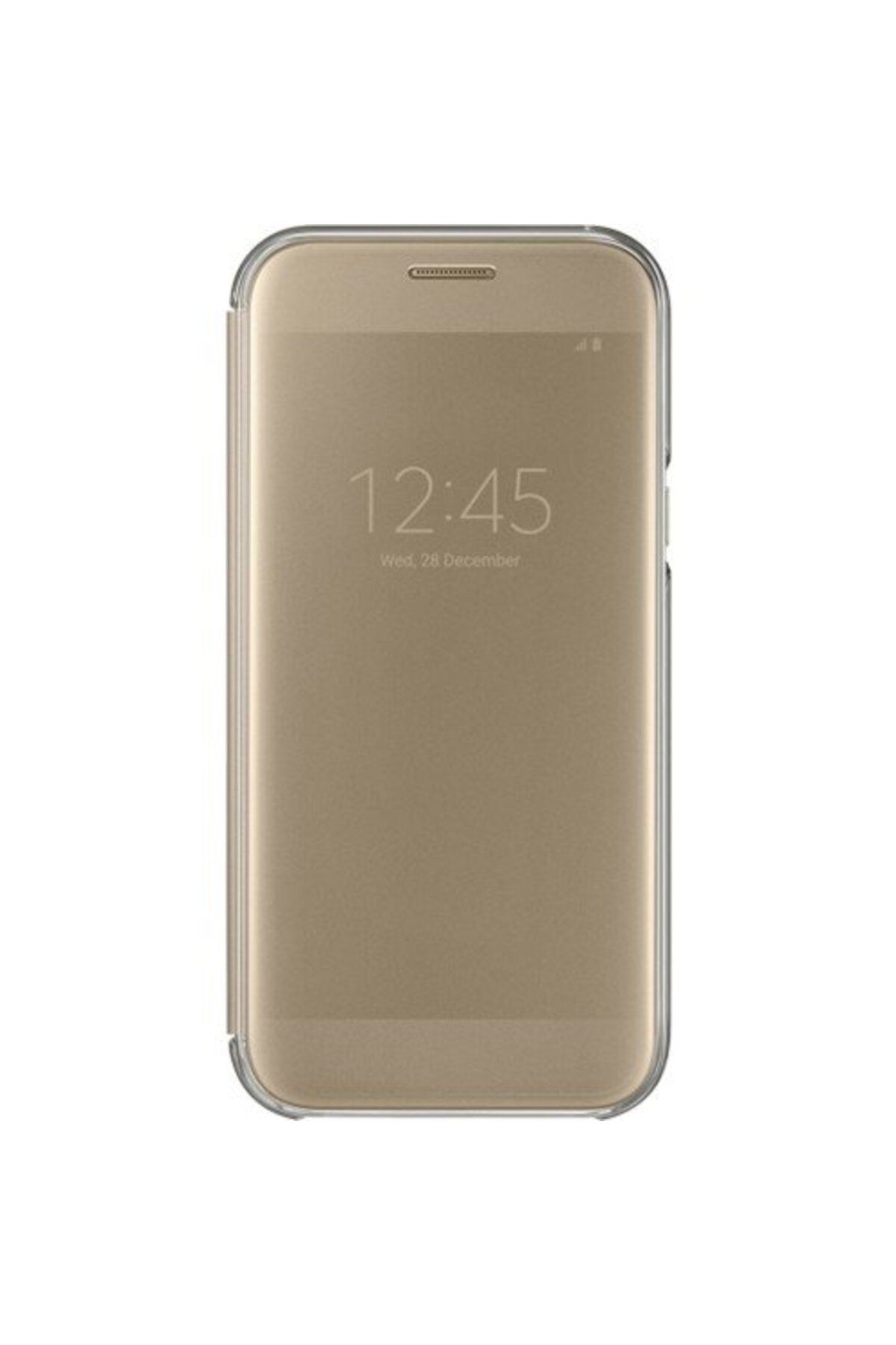 Samsung Galaxy A7(2017) Ile Uyumlu Clear View Cover Kılıf Gold Ef-za720cfegww