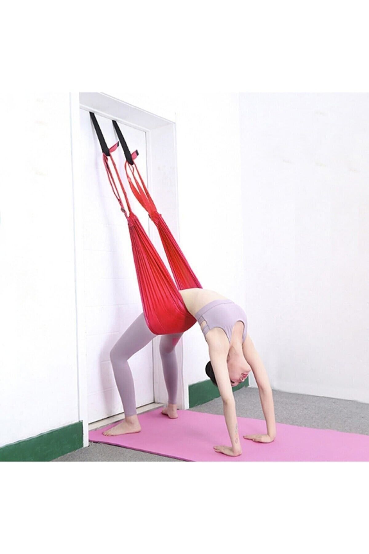 teknotrust Kırmızı Yoga Plus Hamağı Pilates Fitness Askılı Yoga Denge Spor Aleti