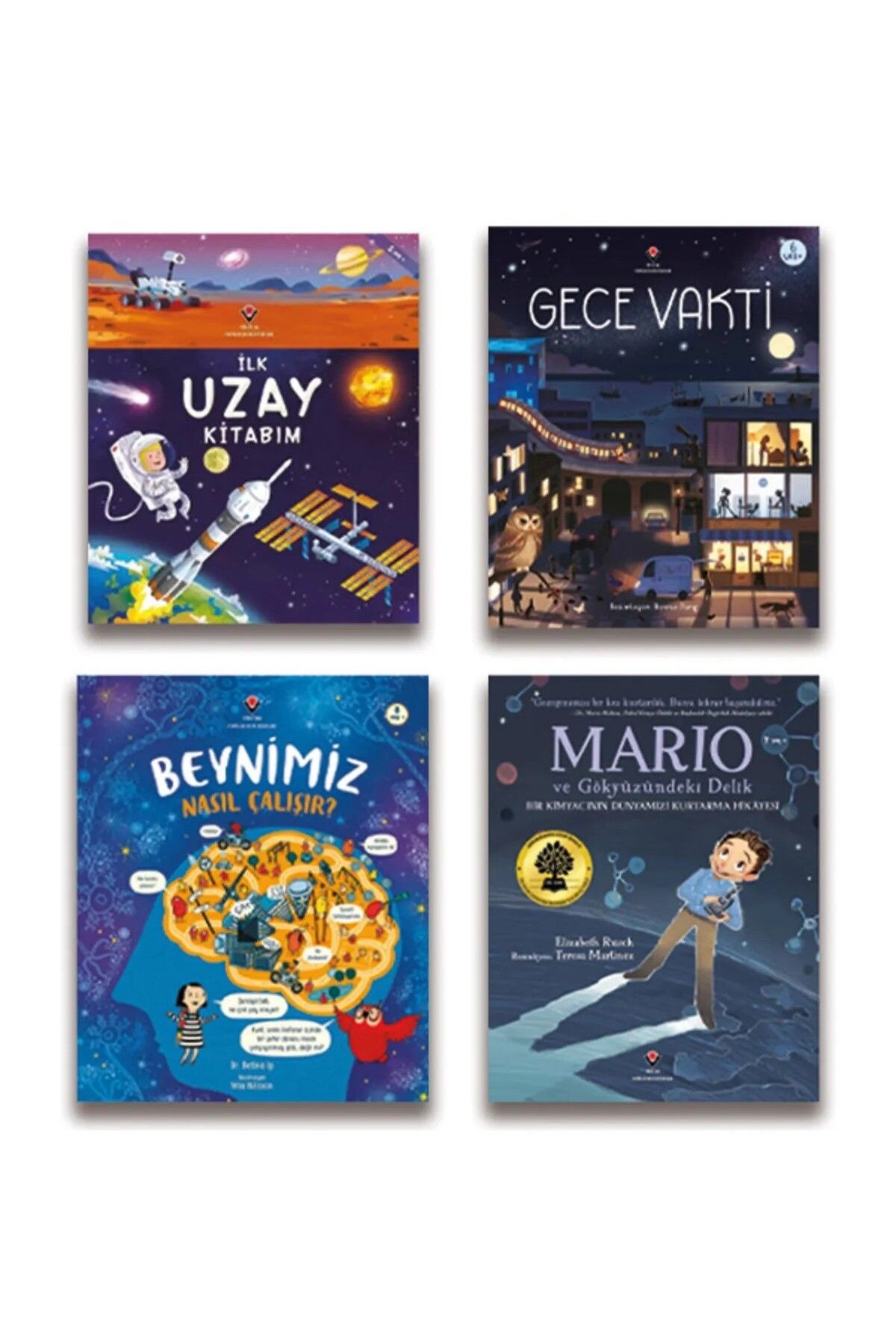 Tübitak Yayınları Ilk Uzay Kitabım - Gece Vakti - Beynimiz Nasıl Çalışır - Mario Set Okul Öncesi Bilim 4 Kitap 5+ Yaş